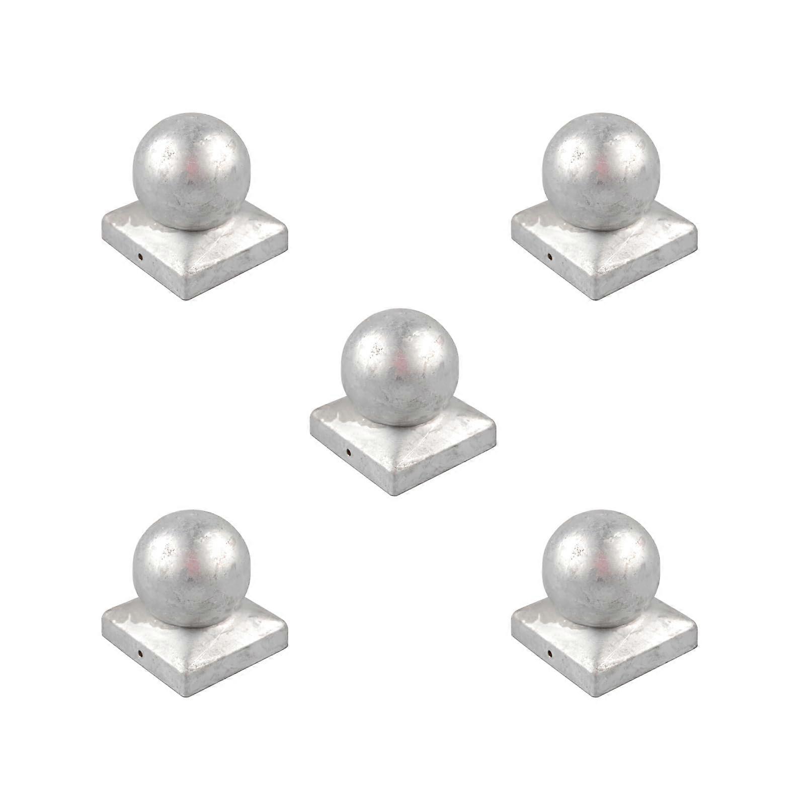 5 x Galvanised Post Caps for Post Ball 121 mm 12 x 12 cm Ref: 8426