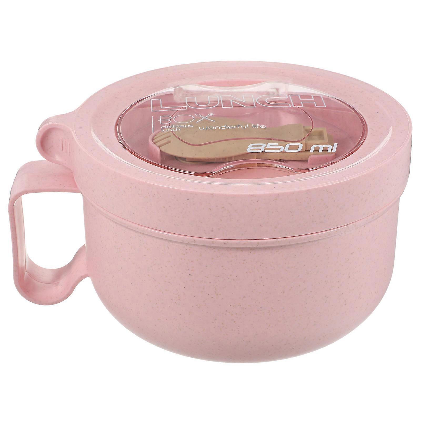 Meal Prep Lunch Box Leak Proof Picnic Pink 17x14x9.3cm Sealed Design Multi-functional 1Set