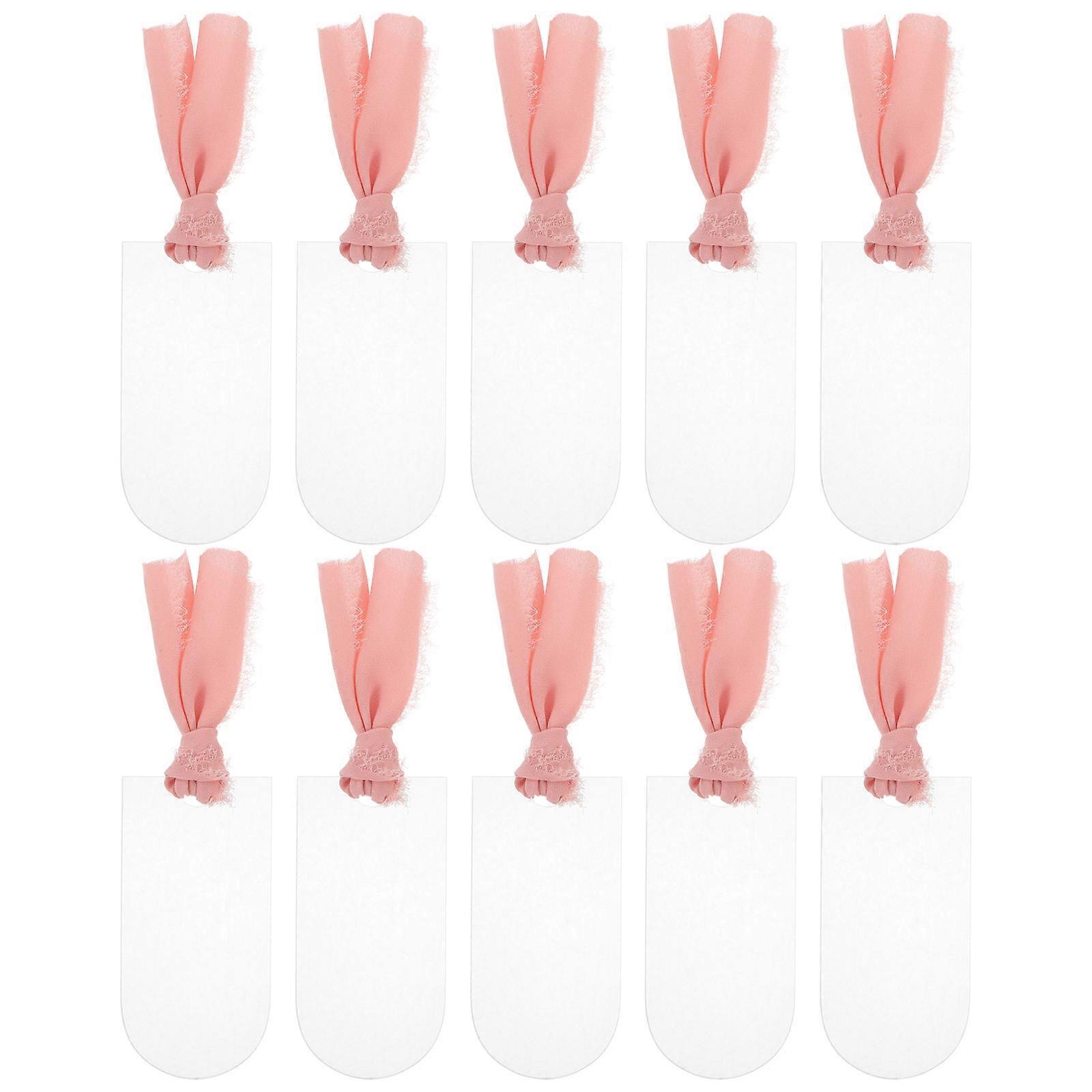 Acrylic Wedding Reserved Signs with Ribbon Hanging Tags, Transparent Arched Chair Decor for Party Seating, Lightweight Reusable Event Reservation