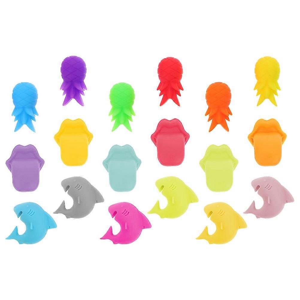 Drinking Glass Charms Marker Adorable Cup Markers Identify Drinks Party Supplies Assorted Color 18Pcs