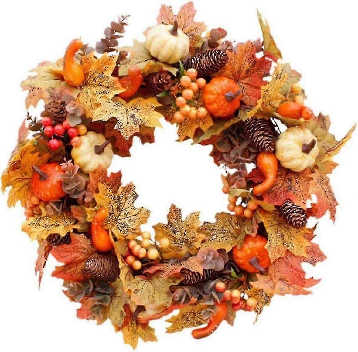 Halloween Wreath Ornament Imitation Garland 45cm Garland Rattan Faux Door Garland Thanksgiving Ornament