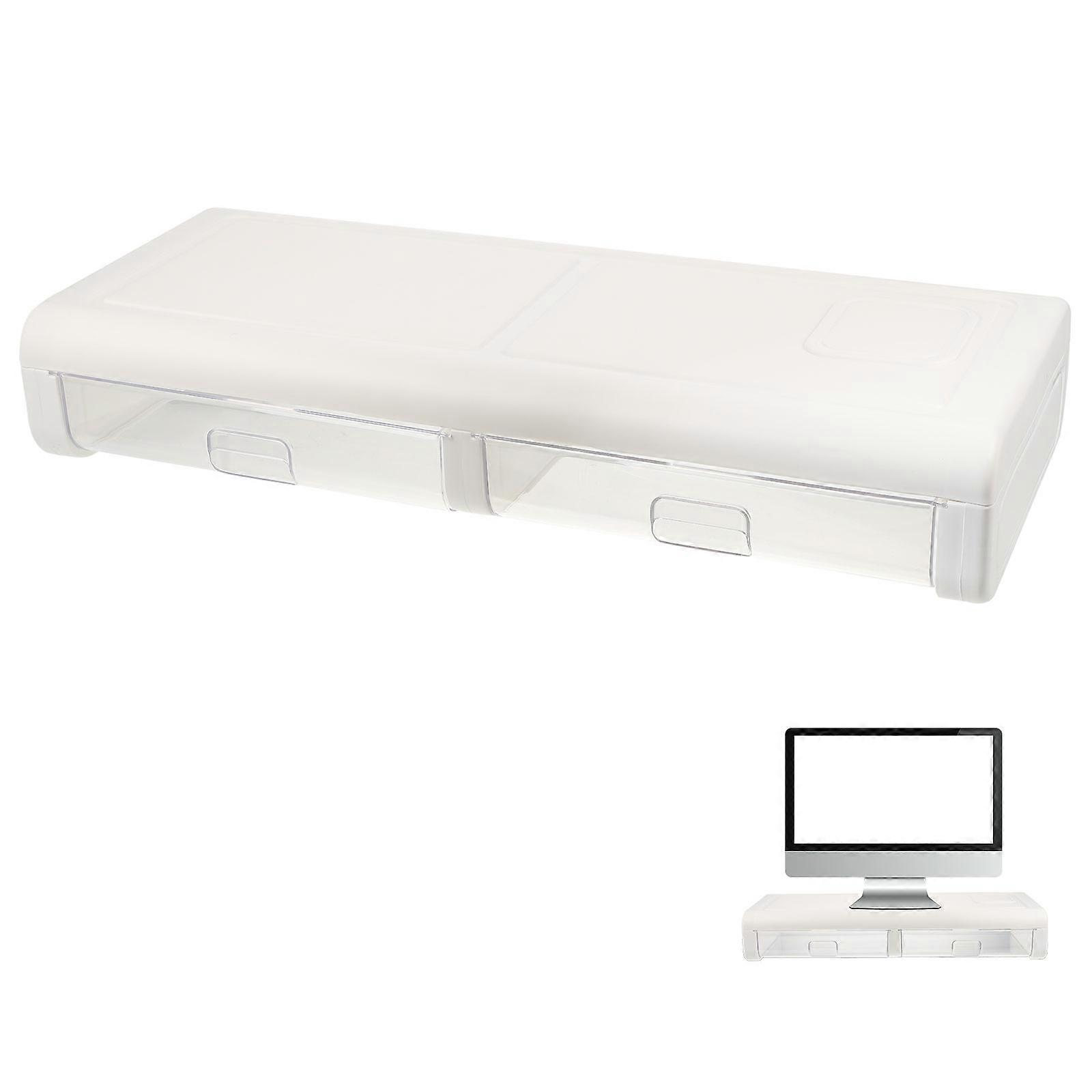 Computer Screen Riser Desk Organizer Plastic Multi-function Compact Size Neck Protection Space-saving Design 1Pcs