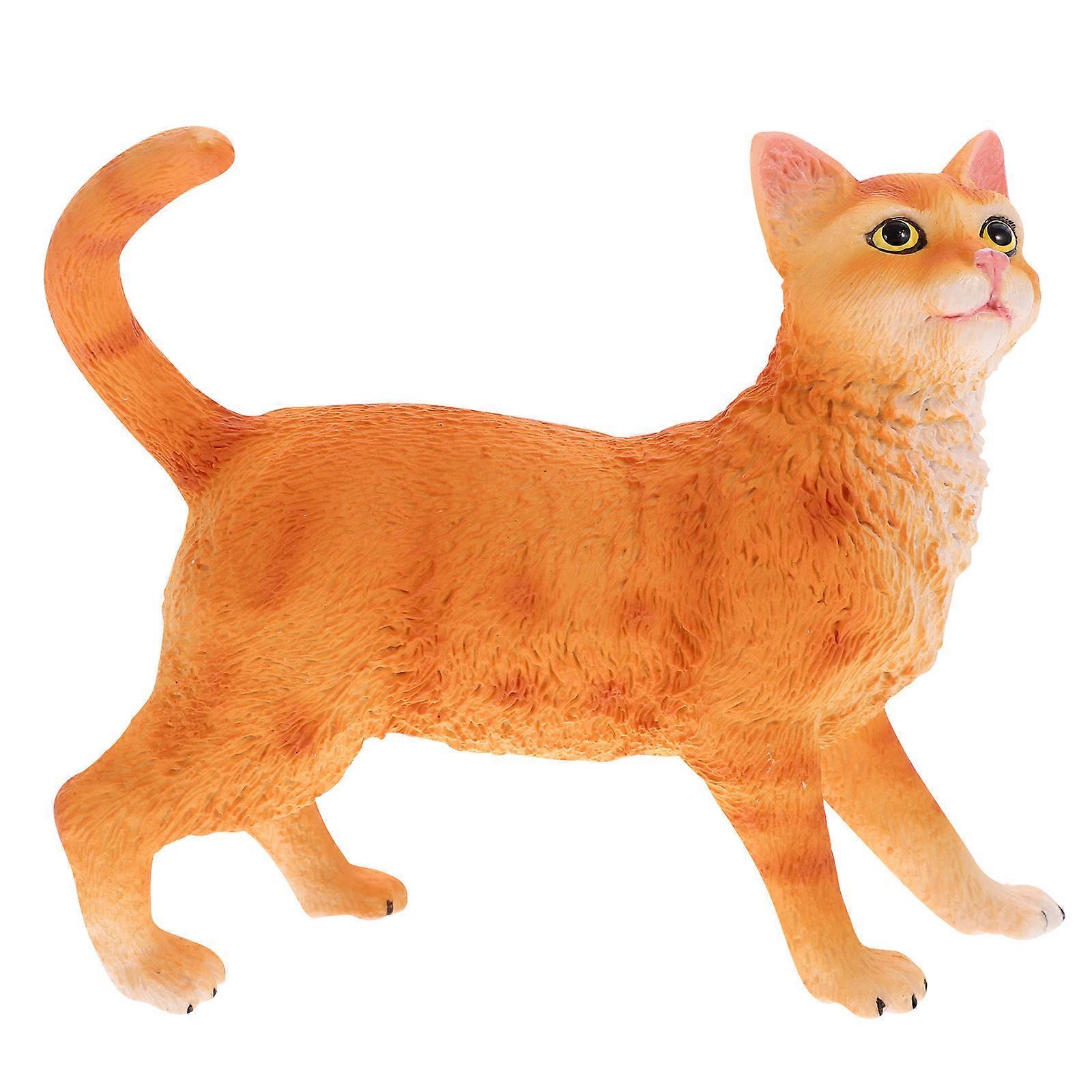 Cat Cognitive Model Simulation Cat Model Home Decoration Plastic Cat Shape Decorative 4.5X14.7X15CM 1Pack