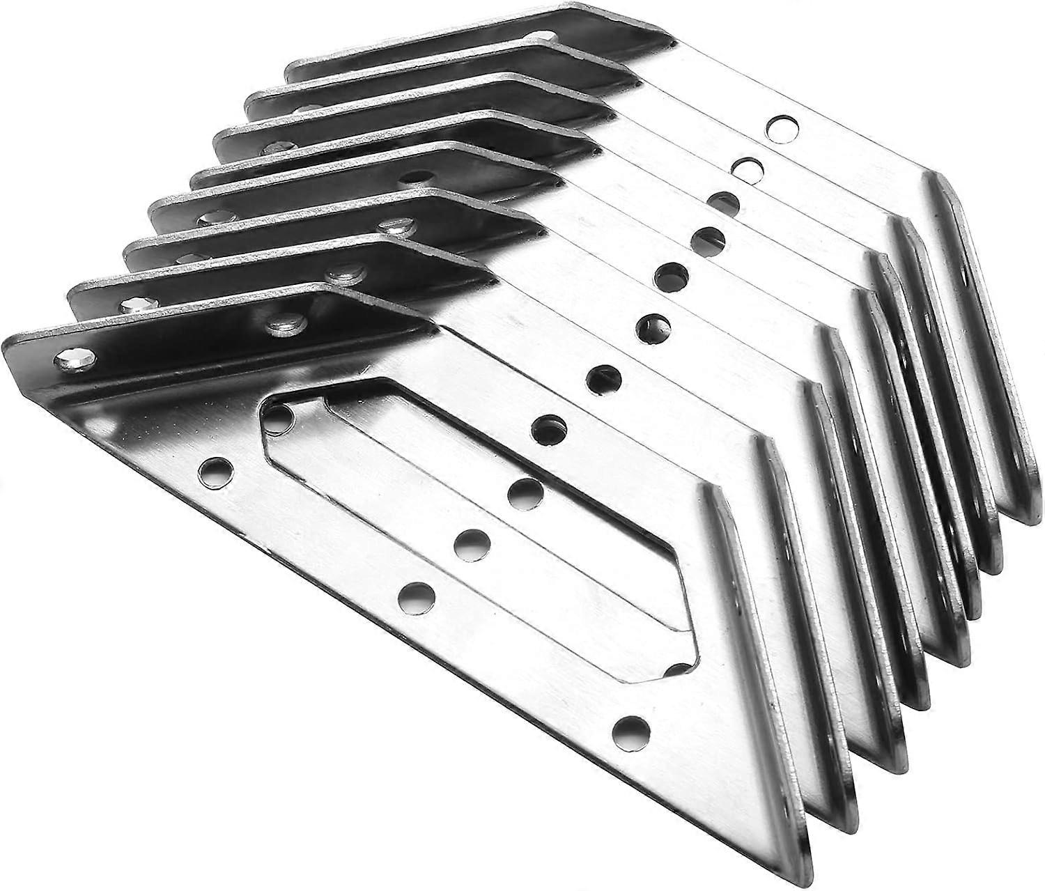 Pack Stainless Steel Trapezoidal Corner Braces for Shelf Support (14.5cm, Silver)