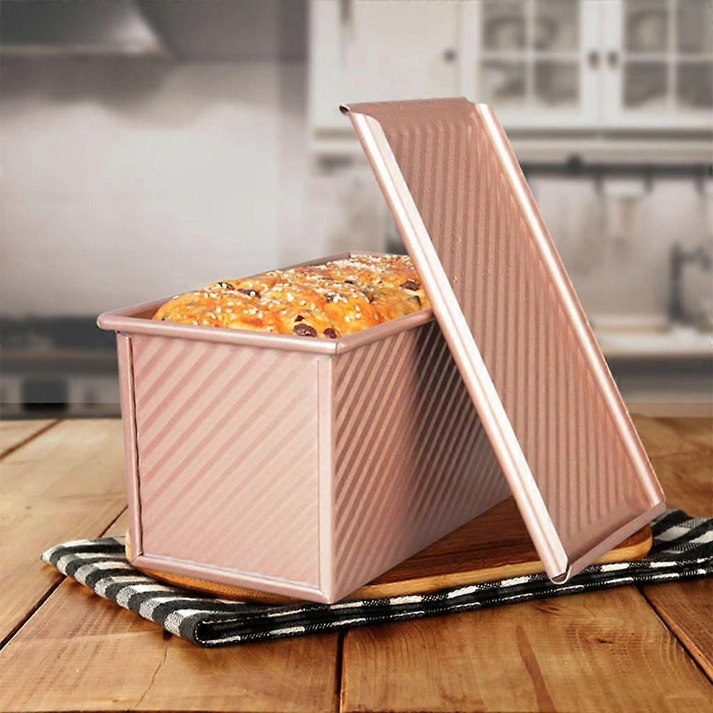 Non-Stick Pullman Loaf Pan with Lid, 450g Toast Mold, Aluminum Alloy Bread Pan