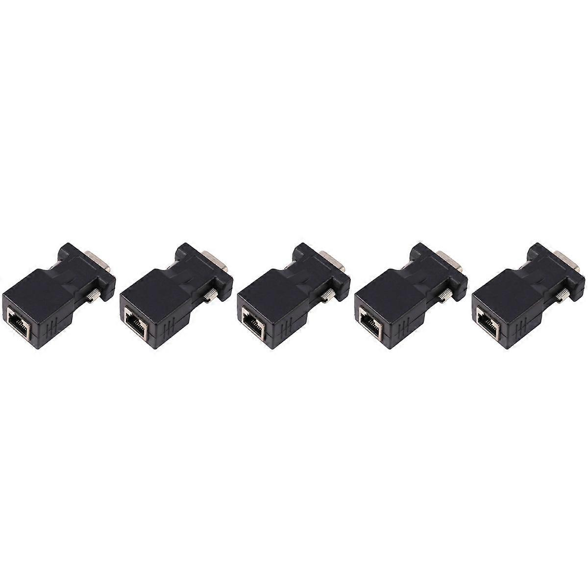 5X VGA Extender Male to LAN CAT5 CAT6 RJ45 Network Cable Adapter