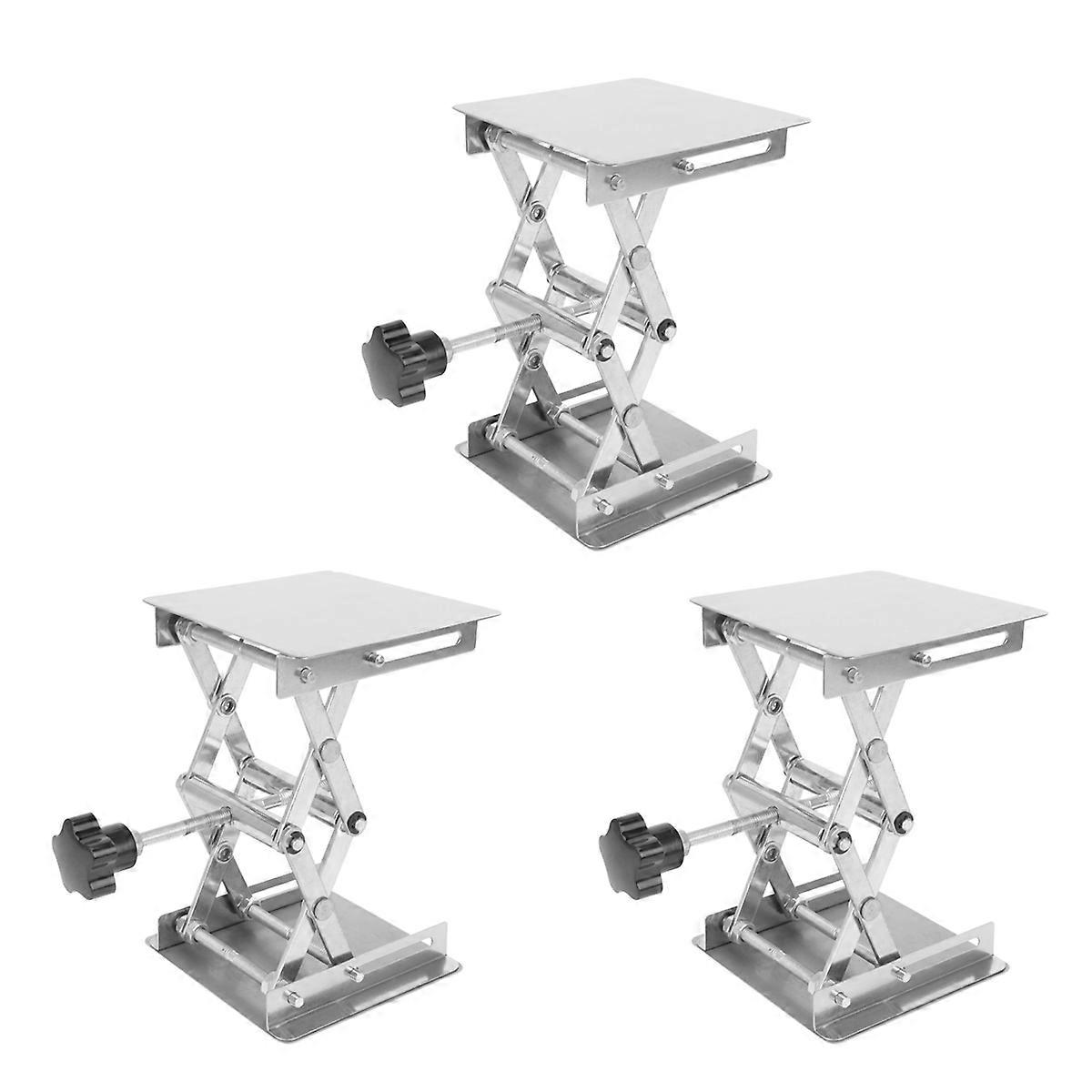 3X Scientific Lab Jack-100 X 100mm Stainless Steel Lab Stand Table Rack Scissor Lab-Lift Lifter for