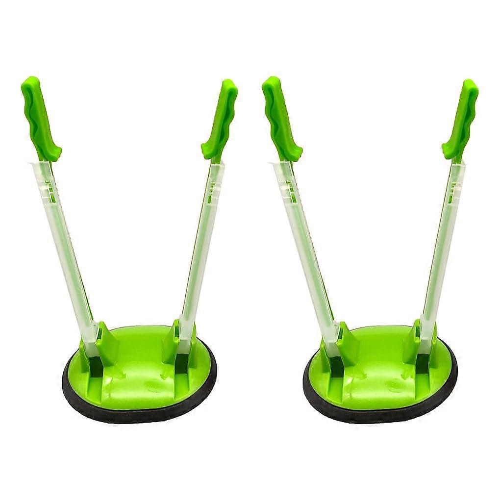 عبوة من 2 أكياس تحضير تخزين الطعام حامل رف بلاستيك قابل للطي قابل للغسل حقيبة ساندويتش حامل اليدين مجموعة مطبخ المشبك الأخضر