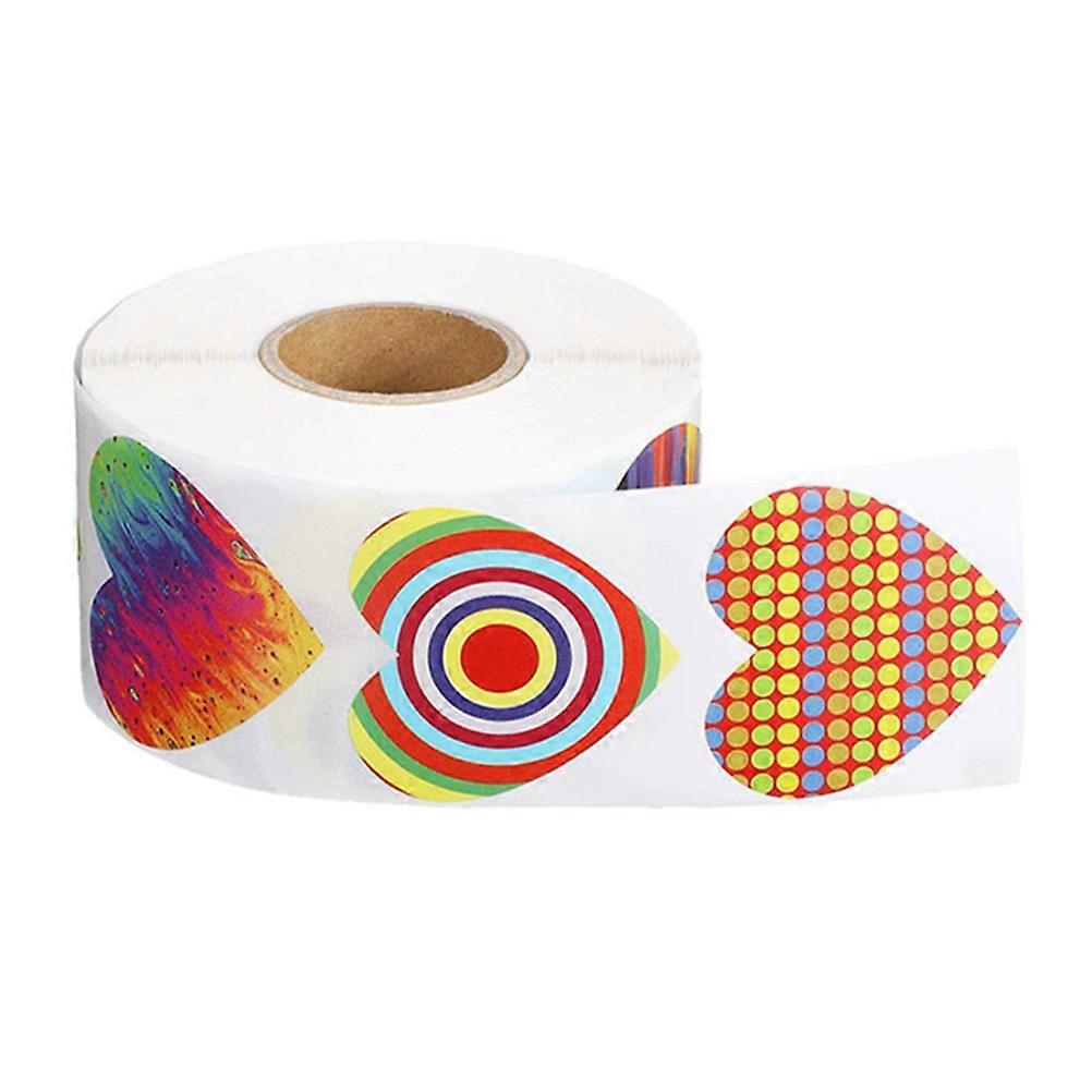 Sealing Stickers Heart Shape Sealing Stickers Home Decor Multi 2.5X2.5CM DIY Craft Wedding Banquet 1 Roll 500Pcs