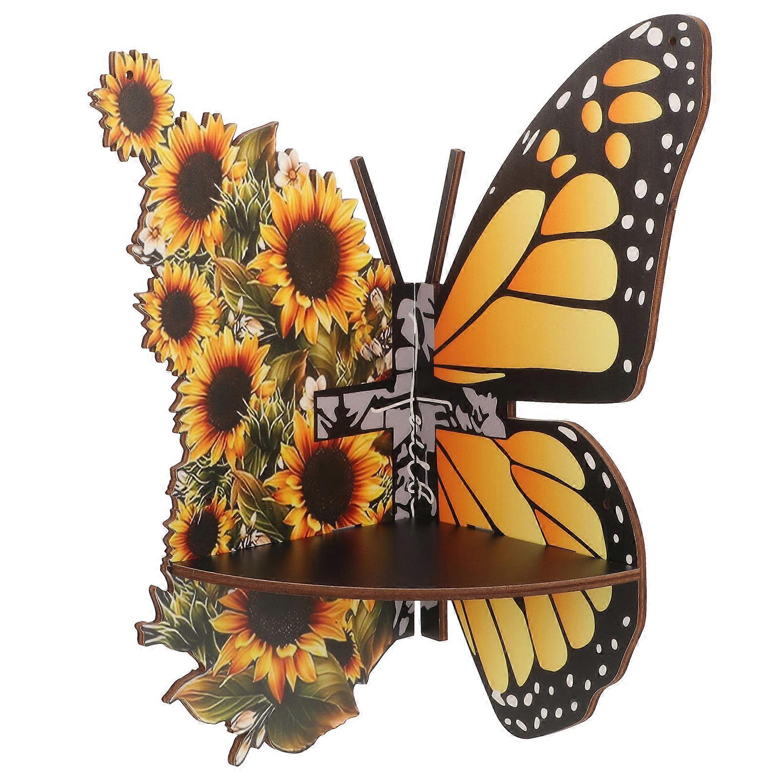 Hanging Wall Shelf Wall Corner Shelf Orange Color Bathroom 1Set