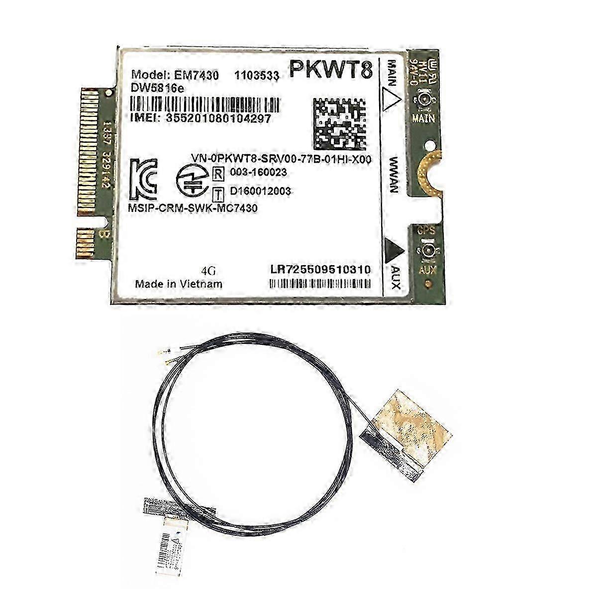 4G LTE Module with 2 Antennas for Suitable Brand Latitude Models