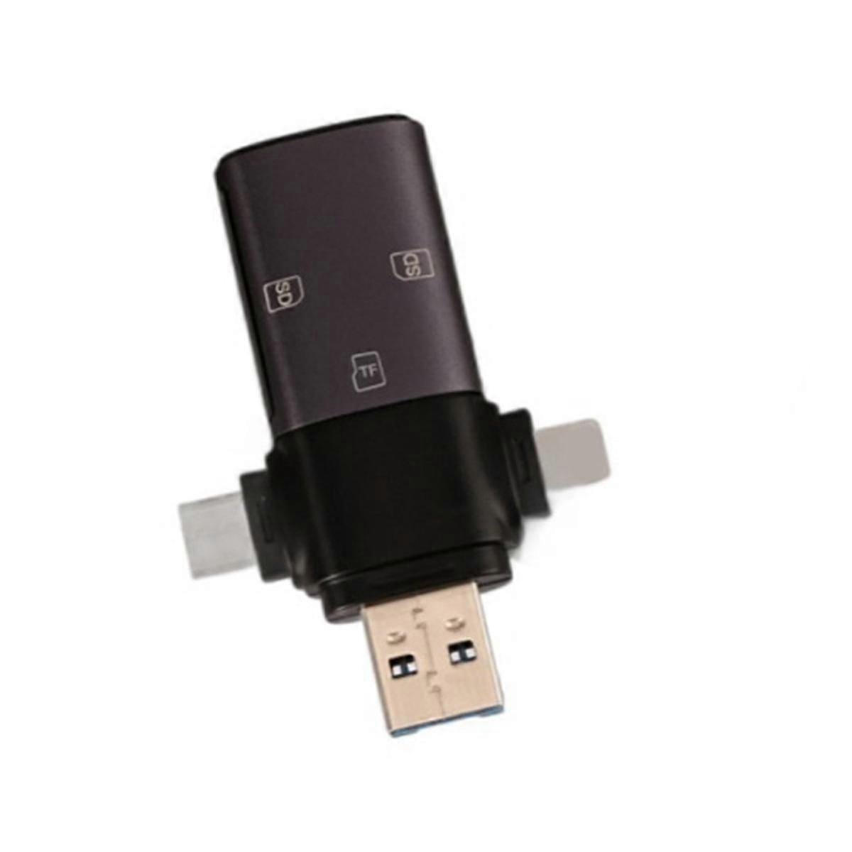 USB-C+USB3.0+for Port SD Card Reader OTG Adapter Memory Card Reader for Android for PC for SDXC,SDHC,SD