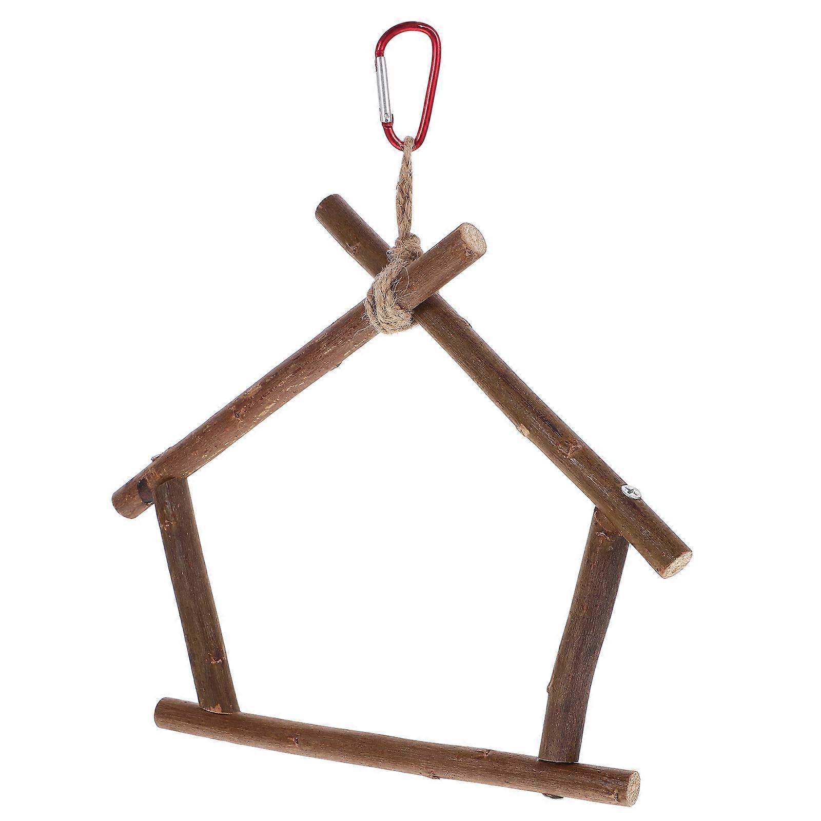 Parrot Perch Toy House Shaped Entertainment Resting Exercise Chewing Satisfaction Coffee 27.00X25.50X1.40CM 1Pack