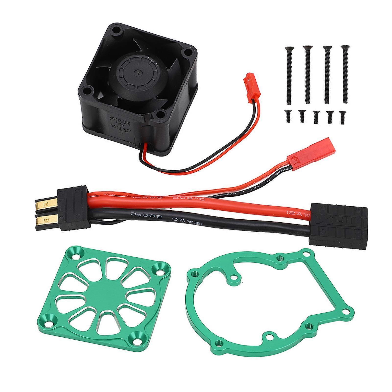 RC Cooling Fan Aluminium Alloy 21000 Rpm RC Motor Heatsink for TRAXXAS 1/8 4WD SLEDGE 8‑12V Green