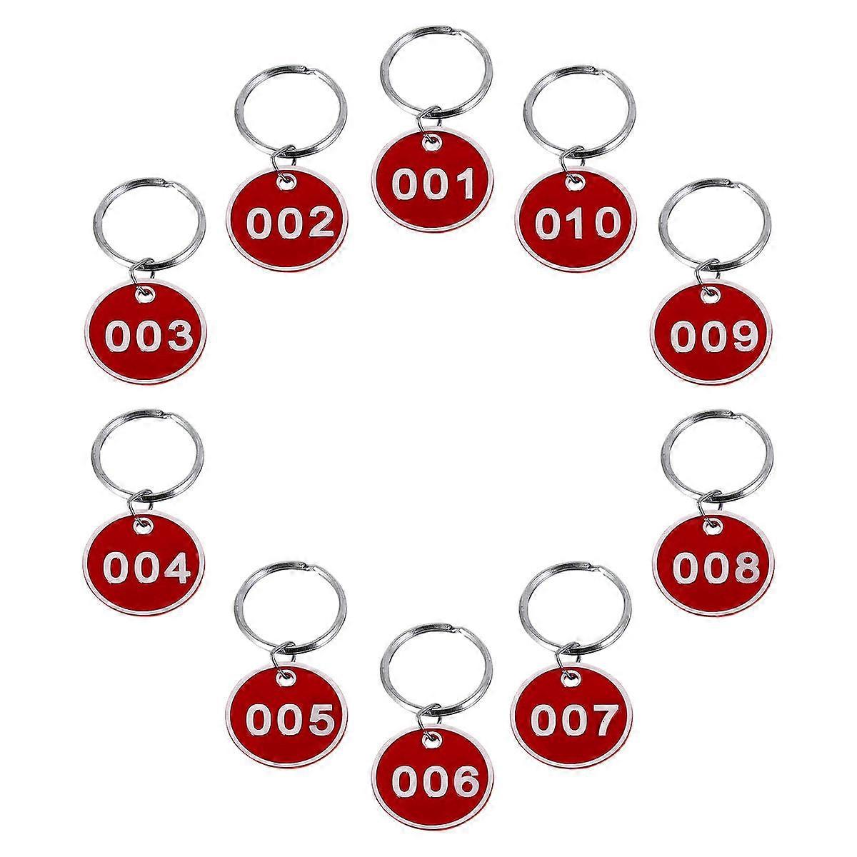 Numbers Tags Keychain Rectangular Metal Luggage 5x3CM 10Pcs