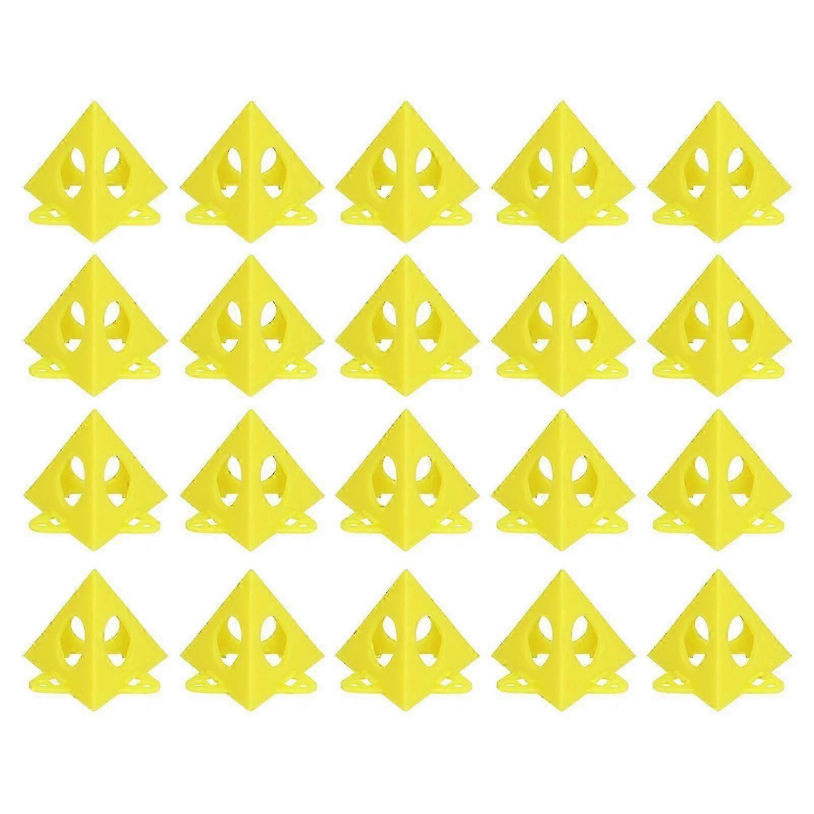 20Pcs Cone Support Stand Pyramid Riser Plastic Set Kit for Cabinet Door Yellow