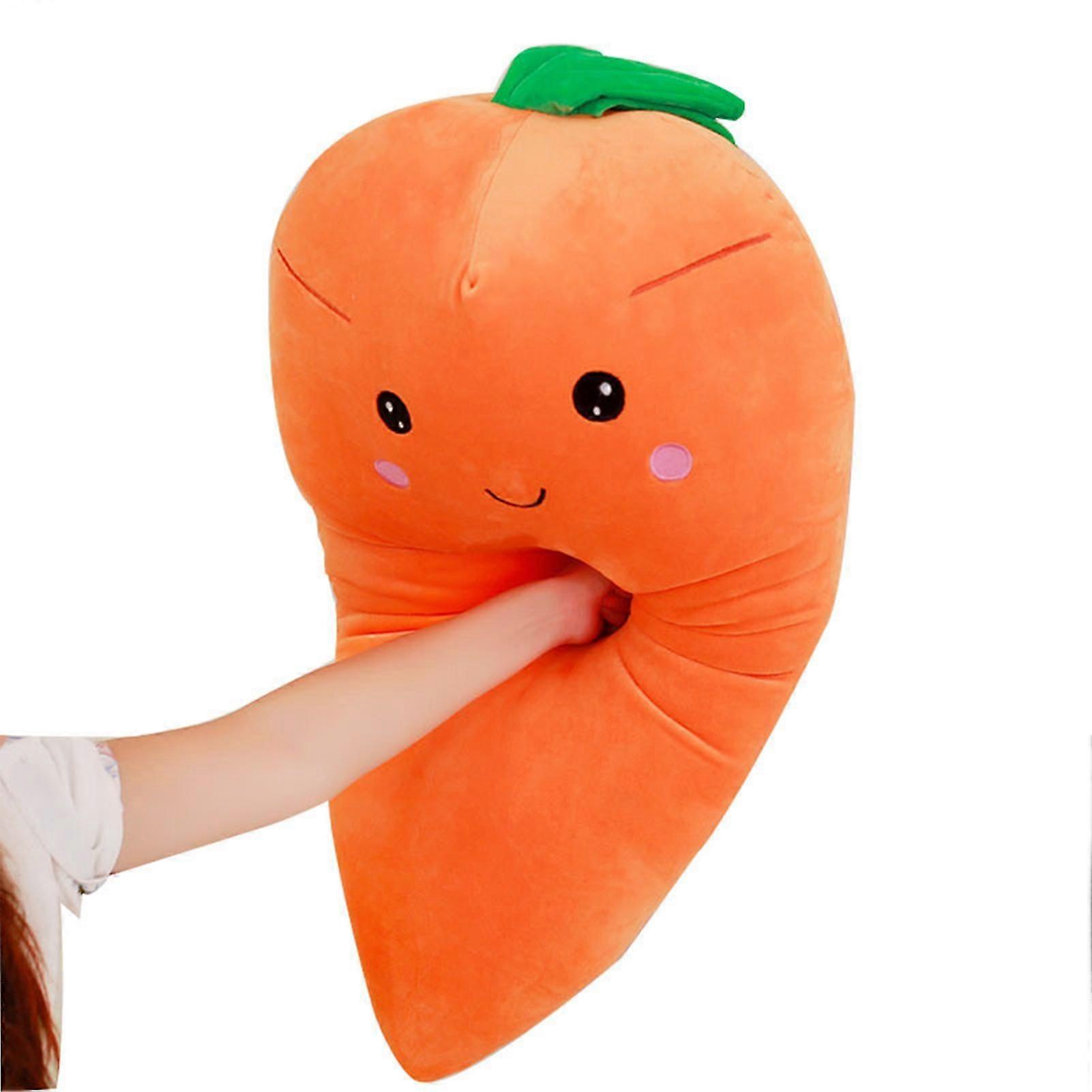 55/75cm Plush Carrot Pillows Soft Stuffed Creative Vegetables Toys With Smile