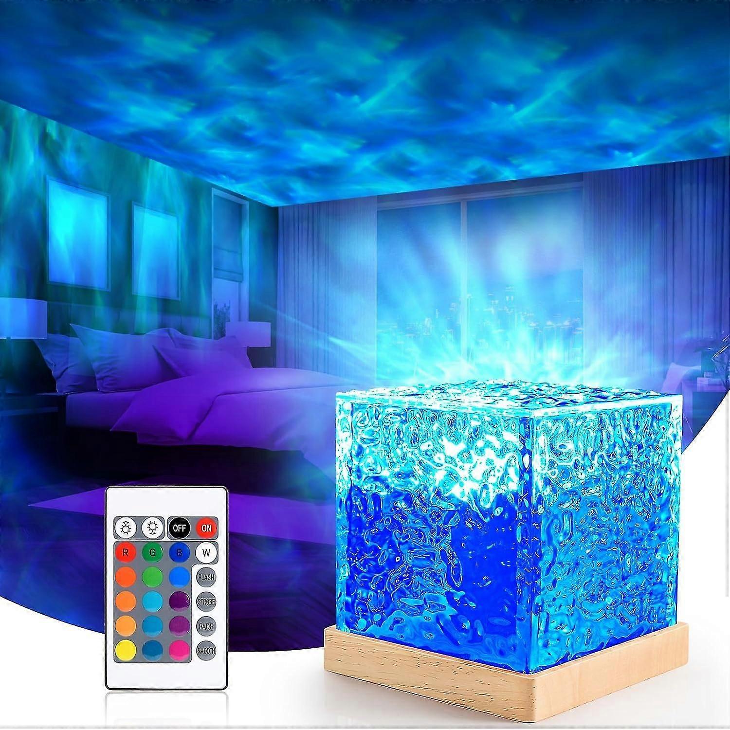 Ocean Wave Galaxy Projector, Night Light with Remote Control, 16 Colors Gradual