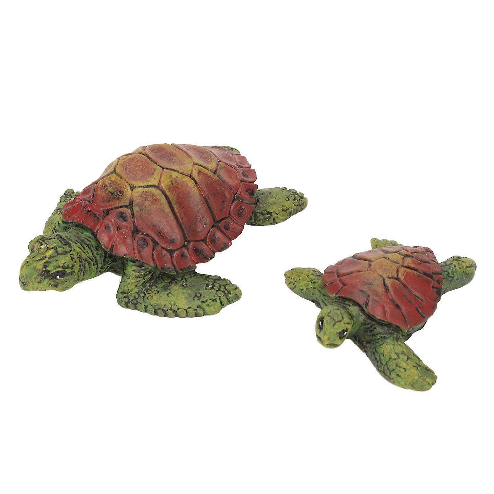 2025 Latest Model 2 Pcs Turtle Statues Cute Resin UV Resistant Coating Turtle