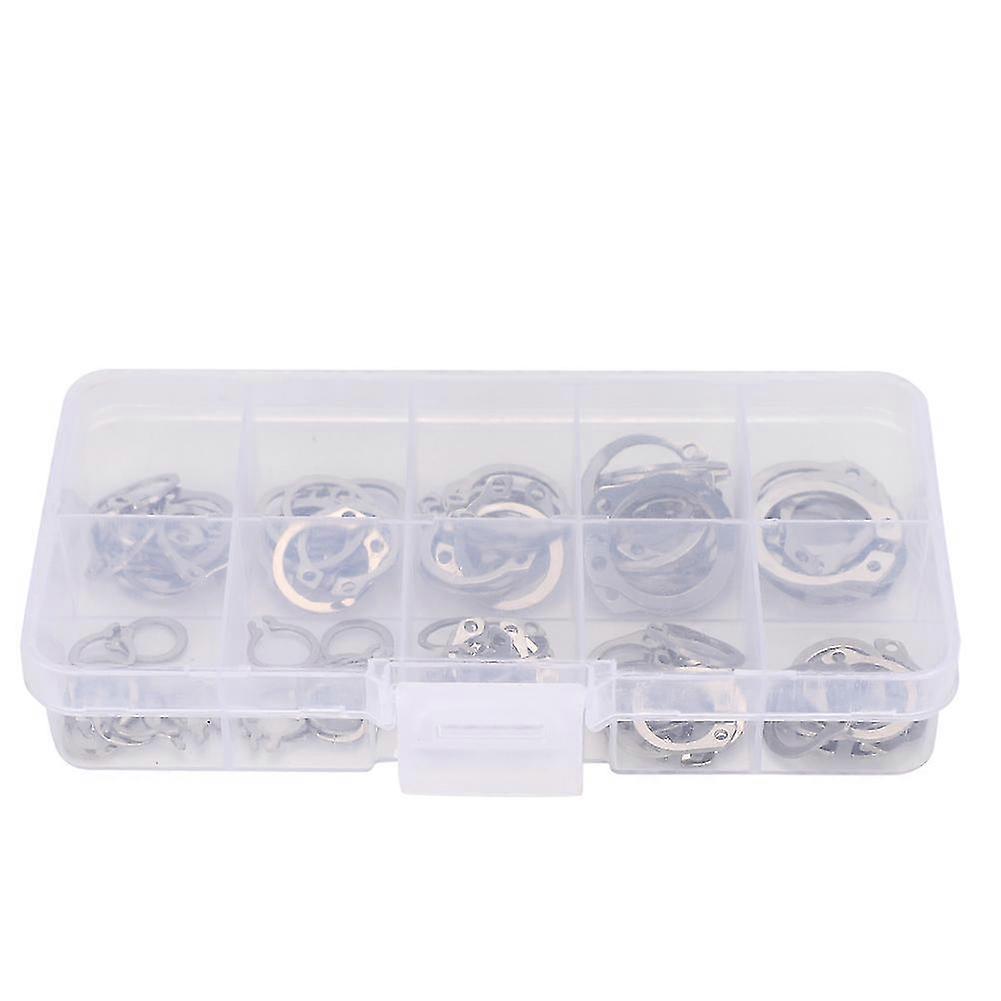 100 Pcs C Type Spring Elastic External Safety Snap Ring Circlip in 304 Stainless Steel