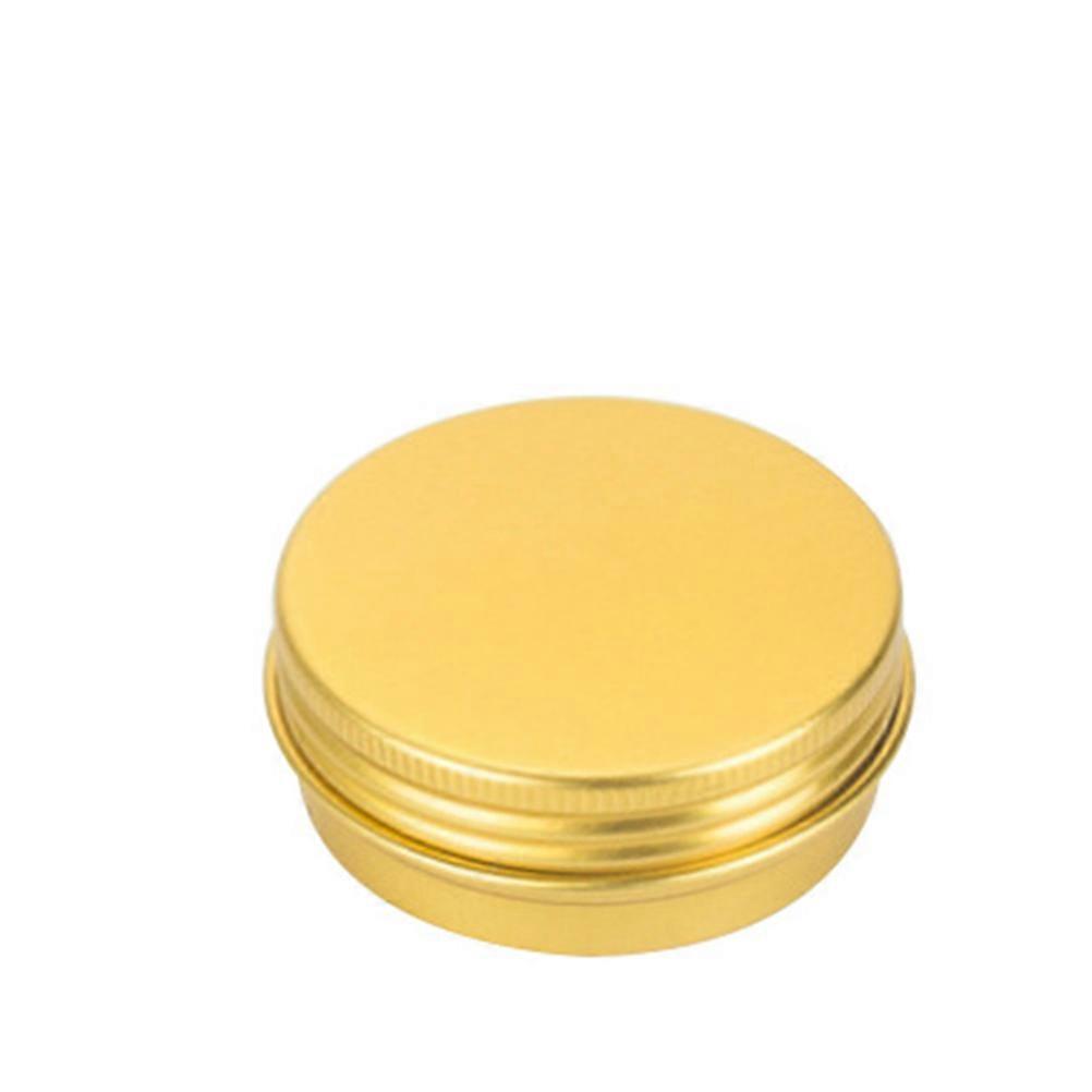 Medicine Packaging Box Round Aluminum Box Golden 30ml Storage Dust-Proof 10Pcs