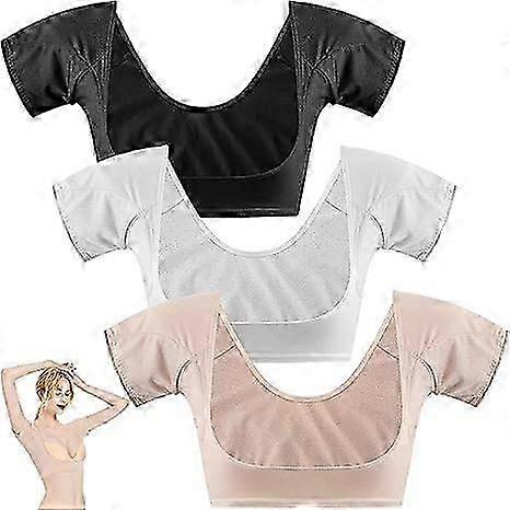3pcs Atmungsaktive Schweißschutz Unterwäsche Weste Achselweste Waschbare Schweißschildweste für Frauen Mädchen Damen