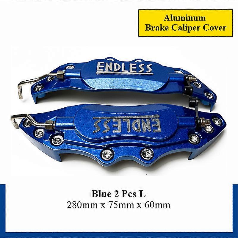2個3DメタルアルミディスクブレーキキャリパーカバーステッカーヒュンダイKIAアルファロメオBMWメルセデスベンツアクセサリー用