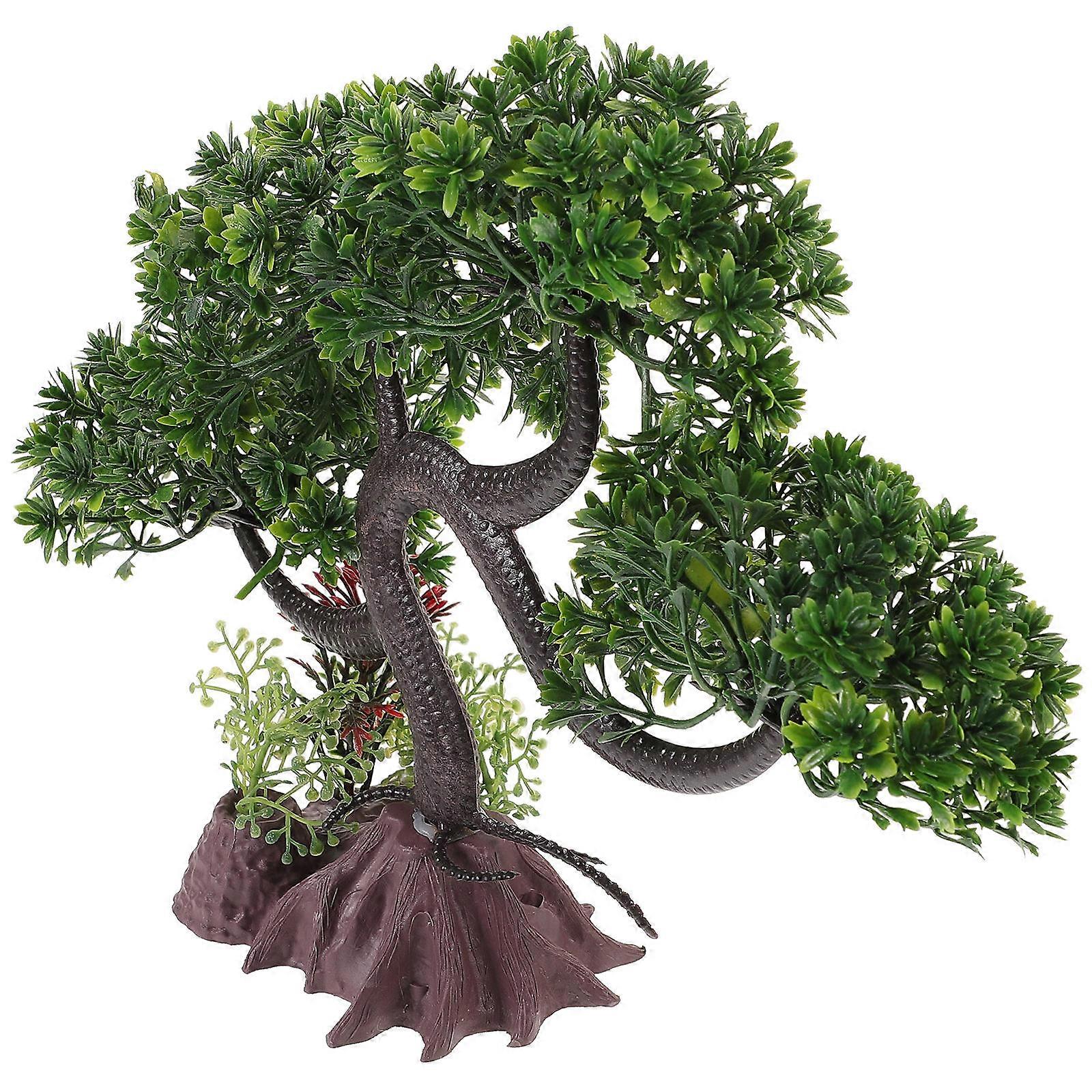 Simulation Tree Model Aquarium Decoration Home Fish Raising 25x19cm 1Set