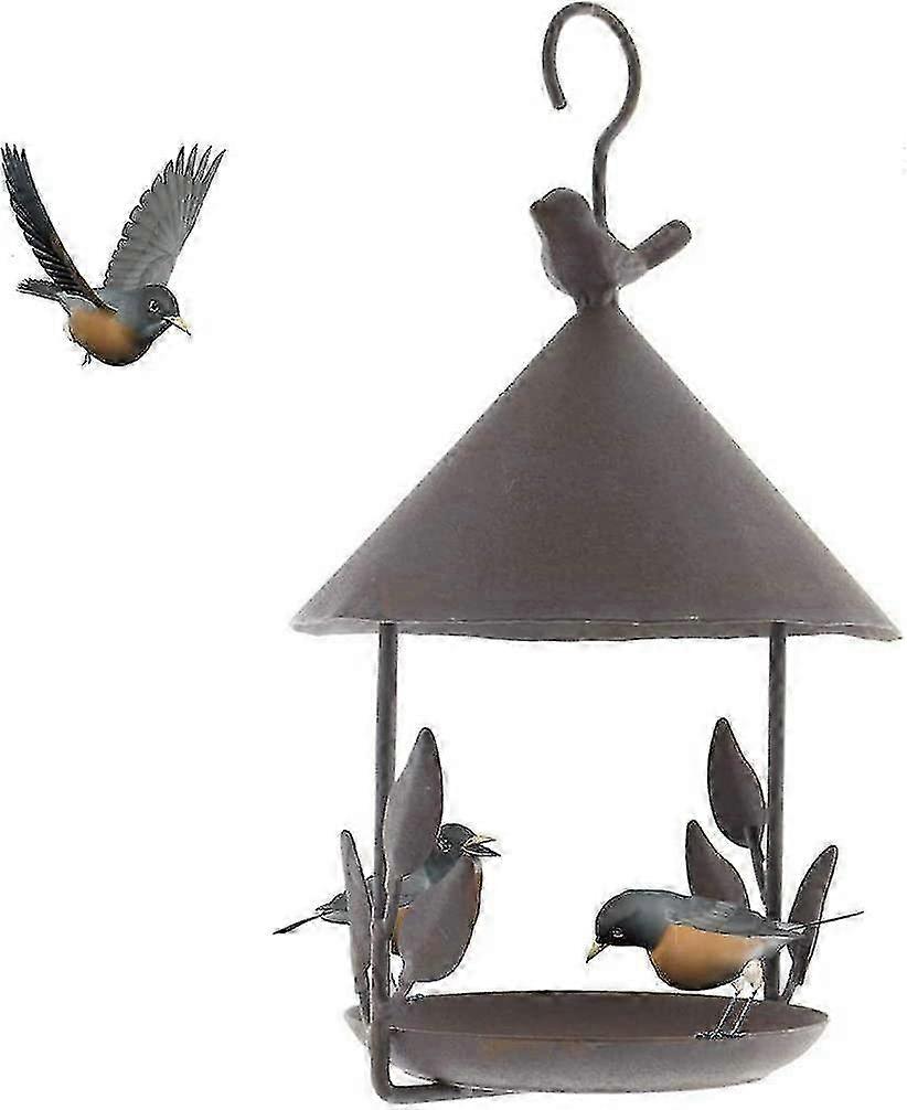 Cast Iron Hanging Bird House Feeder
