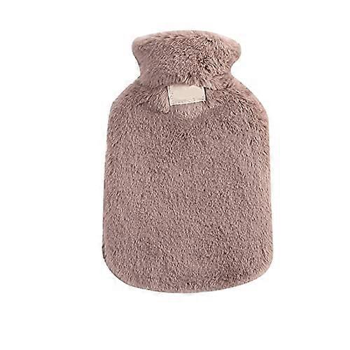 800ml soft hot water bottle for keeping warm in winter, portable and reusable, plush cover that is washable and leakproof 334 (Color: 5)