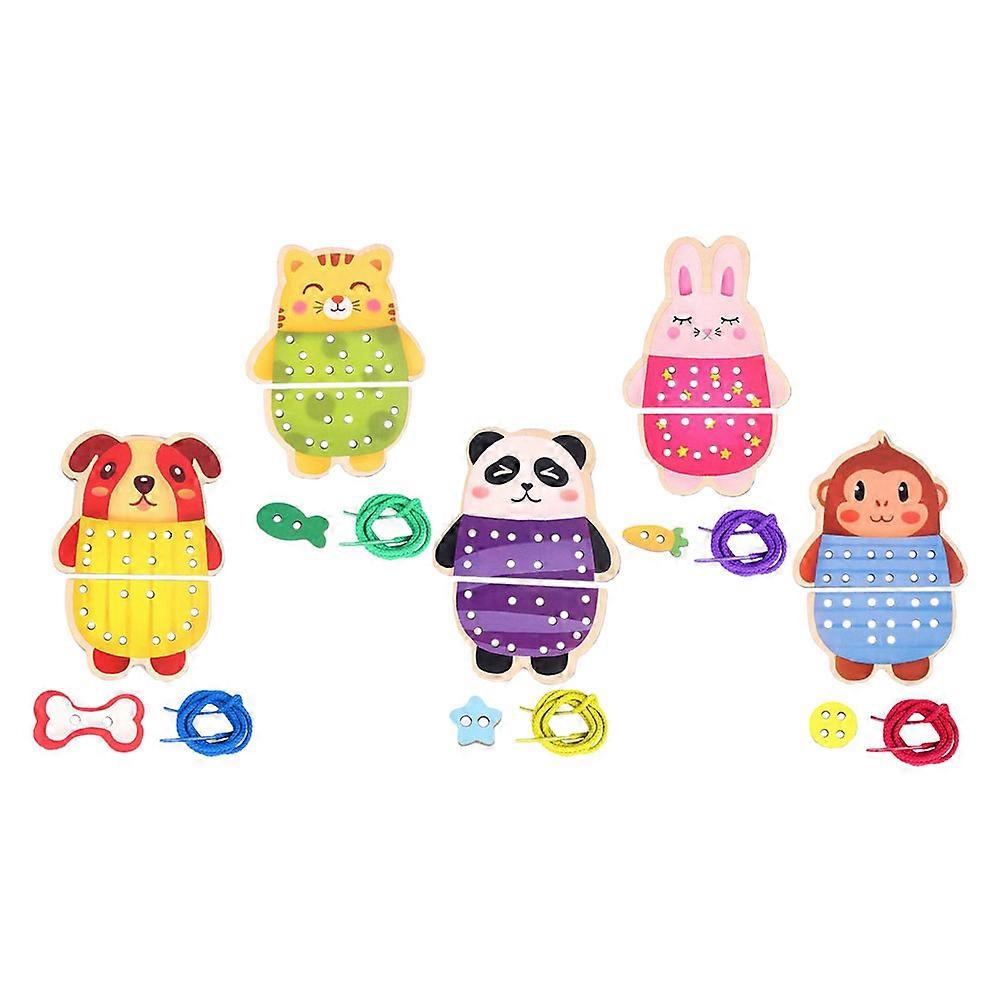 Kids Lacing Card Animal Lacing Tool Visual Perception Skills Attention Concentration Children Over 3 Years Old 1Set