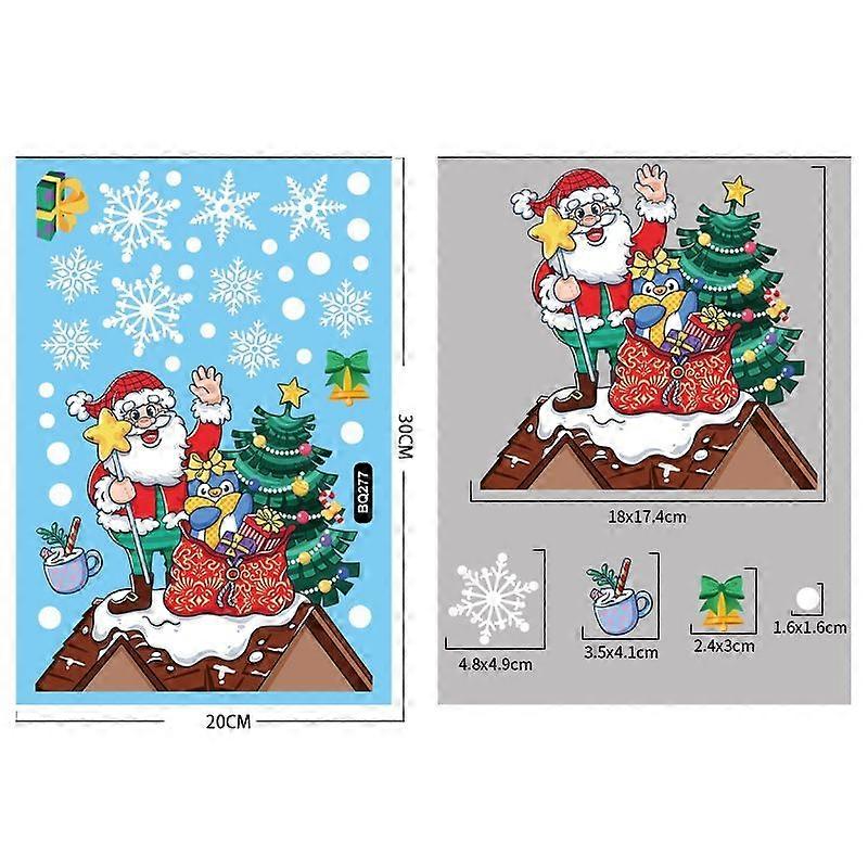 Christmas Window Clings Window Stickers Decor Xmas Snowman Snowflake Window Dcor