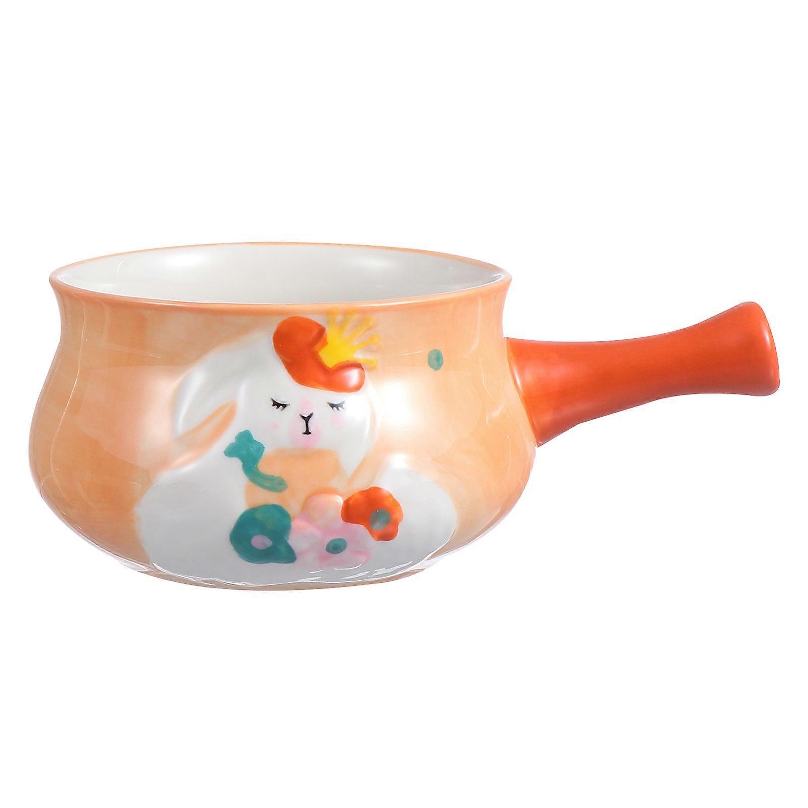 Saucepan With Pour Spout Ceramic Pot Housewives Use 17.5x11.4x7.3cm Non-Stick Technology 1Set