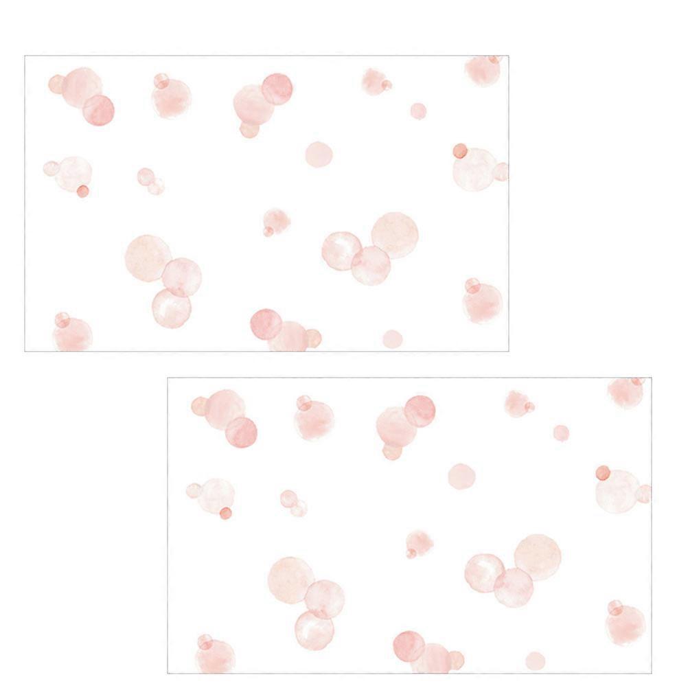 Watercolor Wall Sticker PVC Material for Decor 2Pcs Pink Dot Pattern