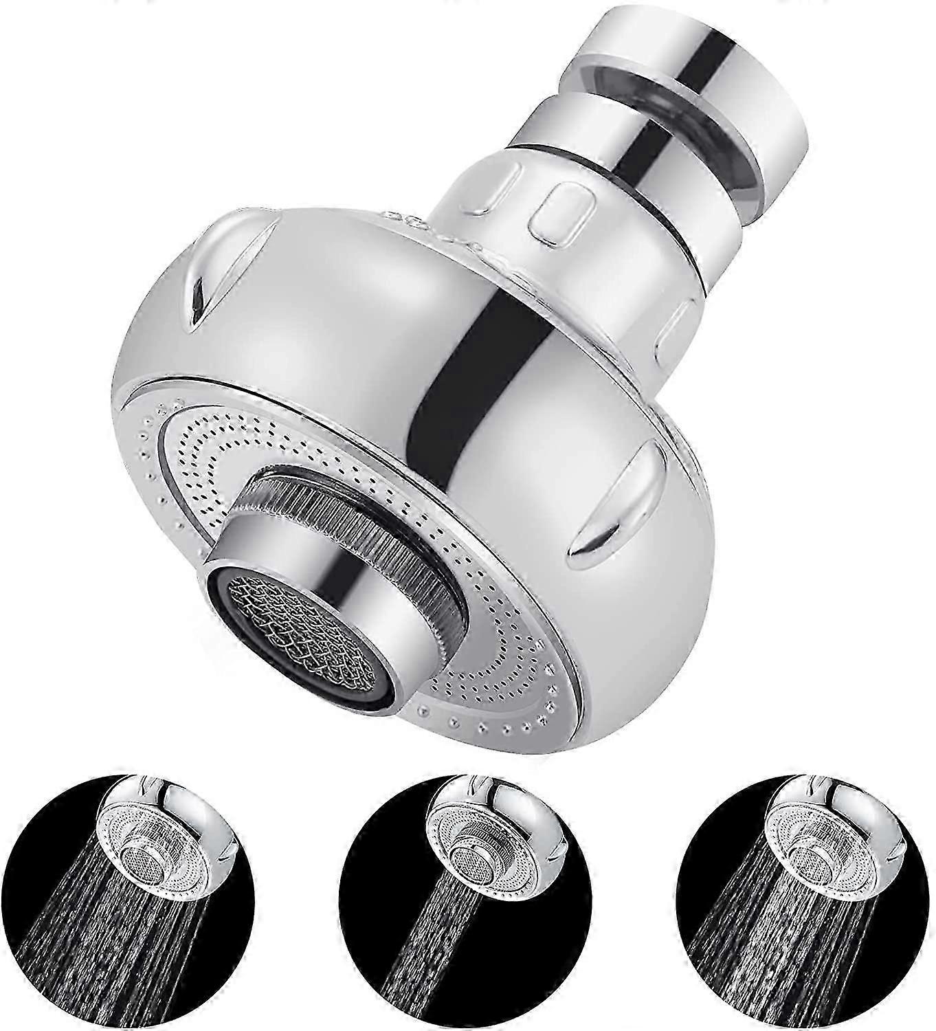 Kitchen Tap Spray Head, Splash Proof Faucet with 3 Modes & Universal Connector