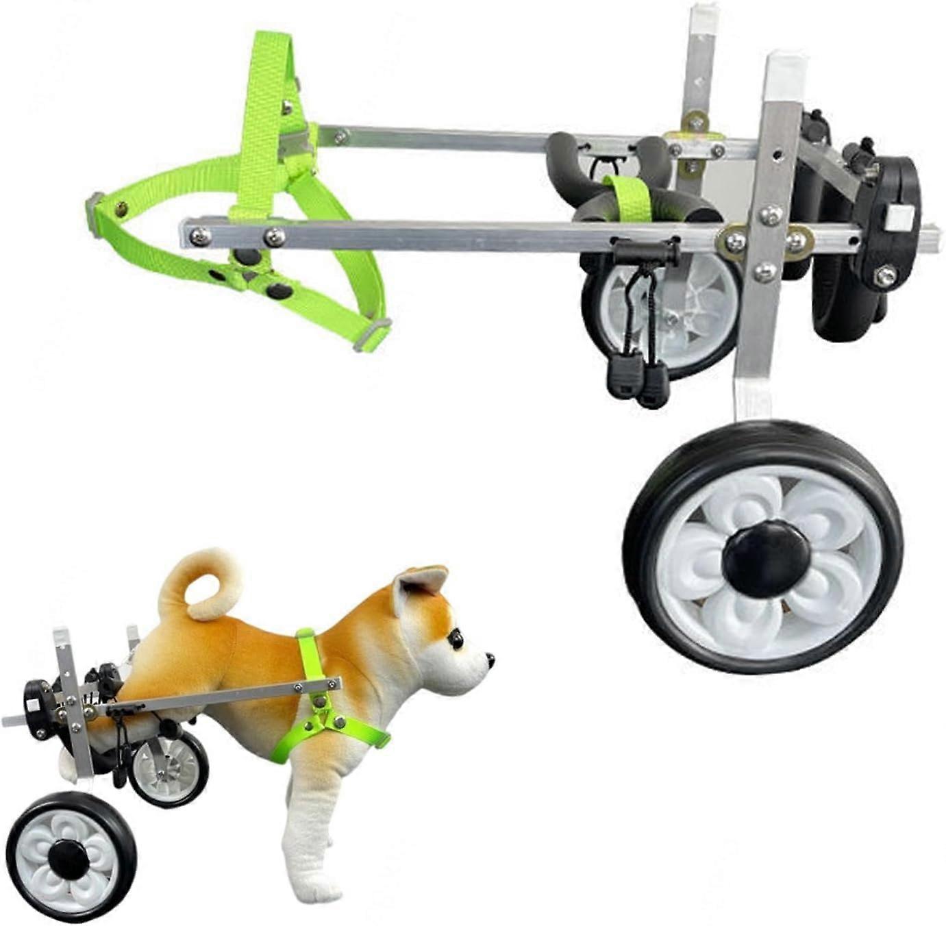 Adjustable Dog Wheelchair for Hind Legs, Lightweight Pet Rehabilitation Cart for Small Dogs, Soft Harness and Customizable Frame