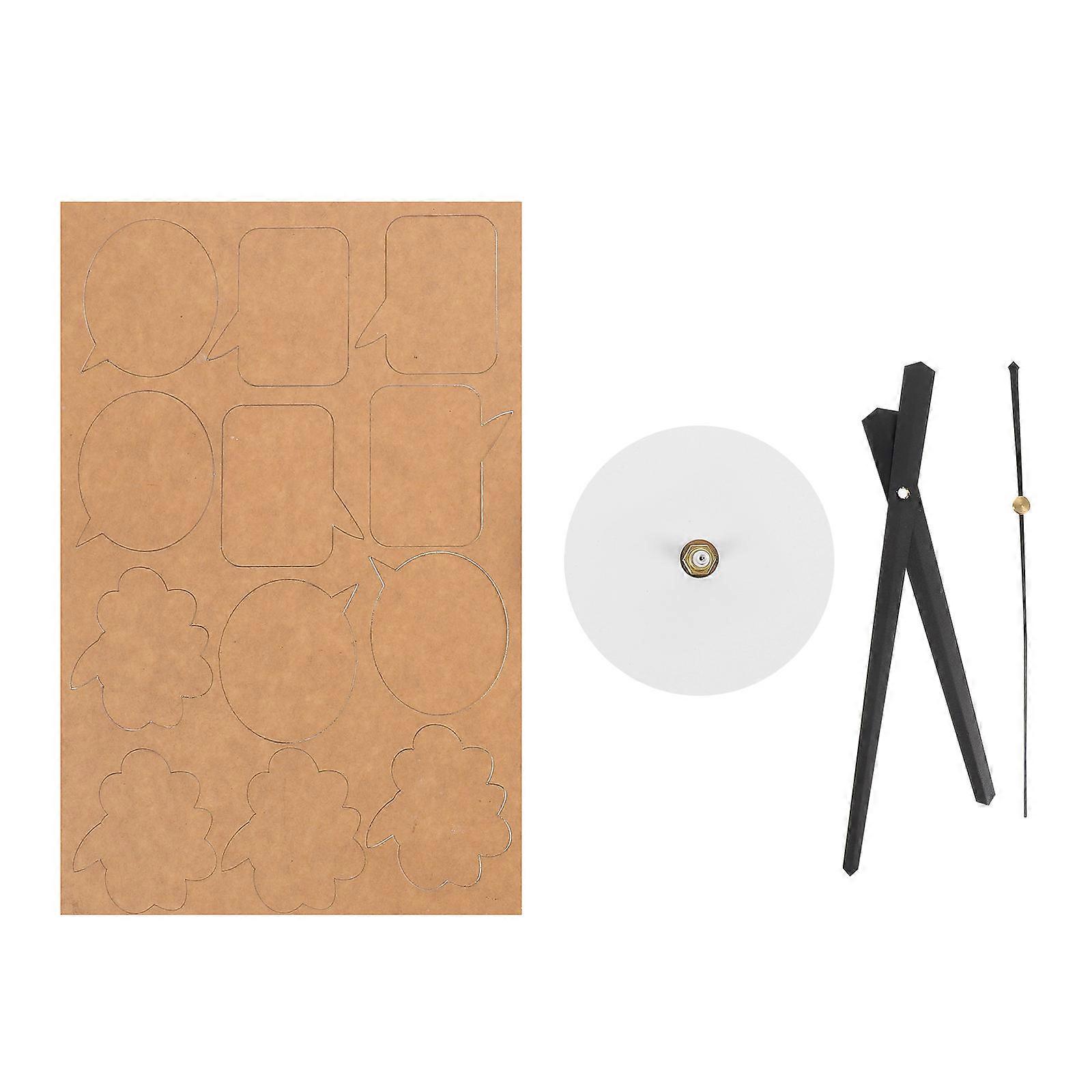 Creative Wall Clock Decorative Timekeeping Quiet Operation Assorted Color 19.5x14.5x0.5cm DIY Enthusiasts 1 Set