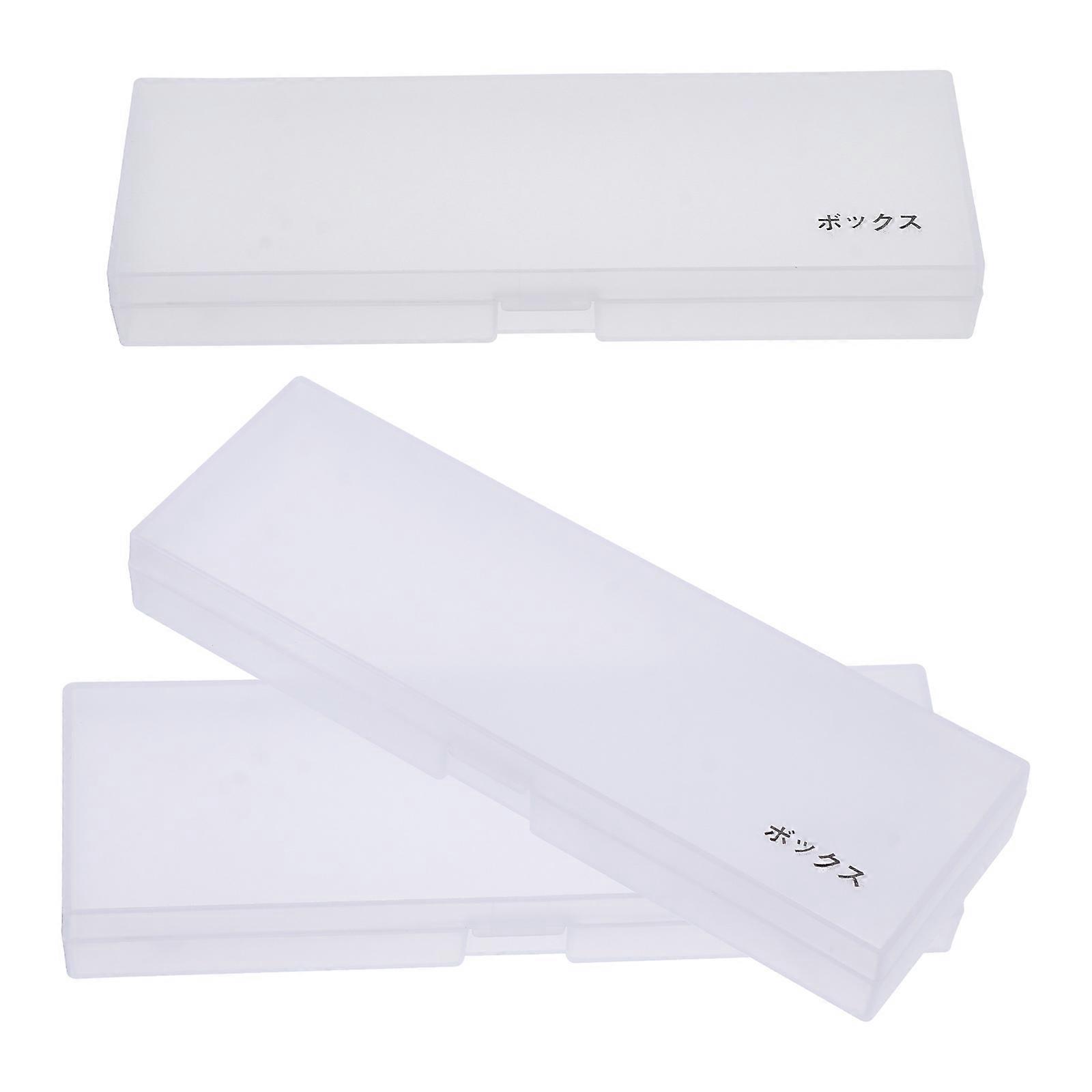 3pcs Transparent Storage Box for Paintbrushes, Durable Watercolor Brush Holder, Multi Use Pencil Case for Students & Professionals