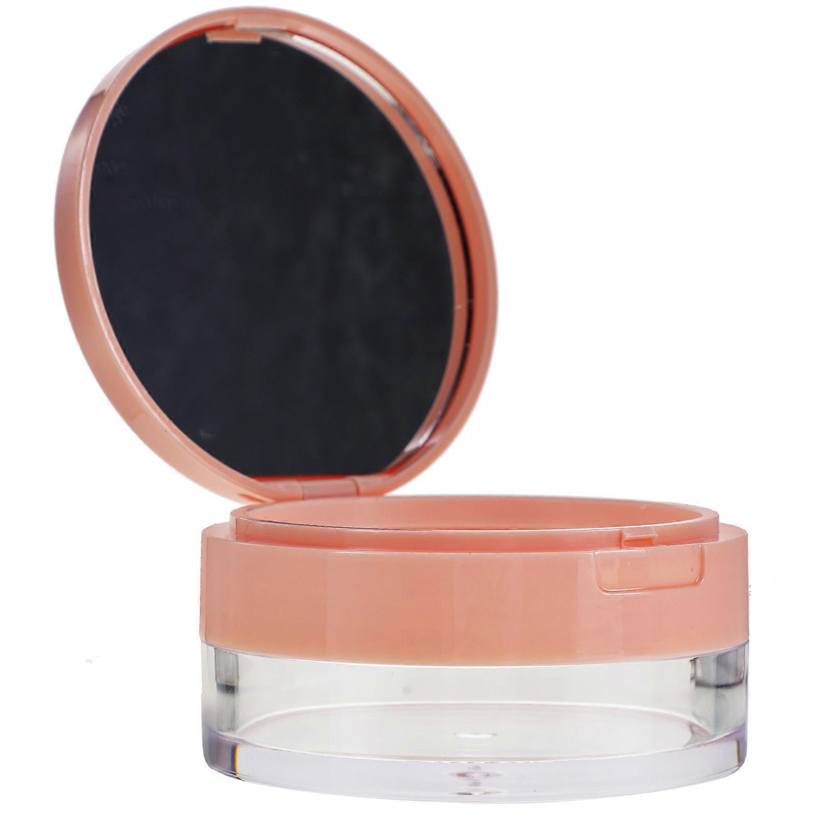Travel Size Powder Container Small Loose Powder Compact Case AS Material For Daily Use 6.50X6.50X4.00CM 1Pcs