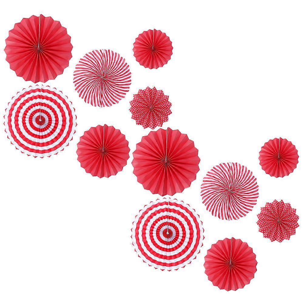 Assorted Color Paper Fans for Cooling Use and Party Decorations 2 Sets of Round Paper Fan Garlands