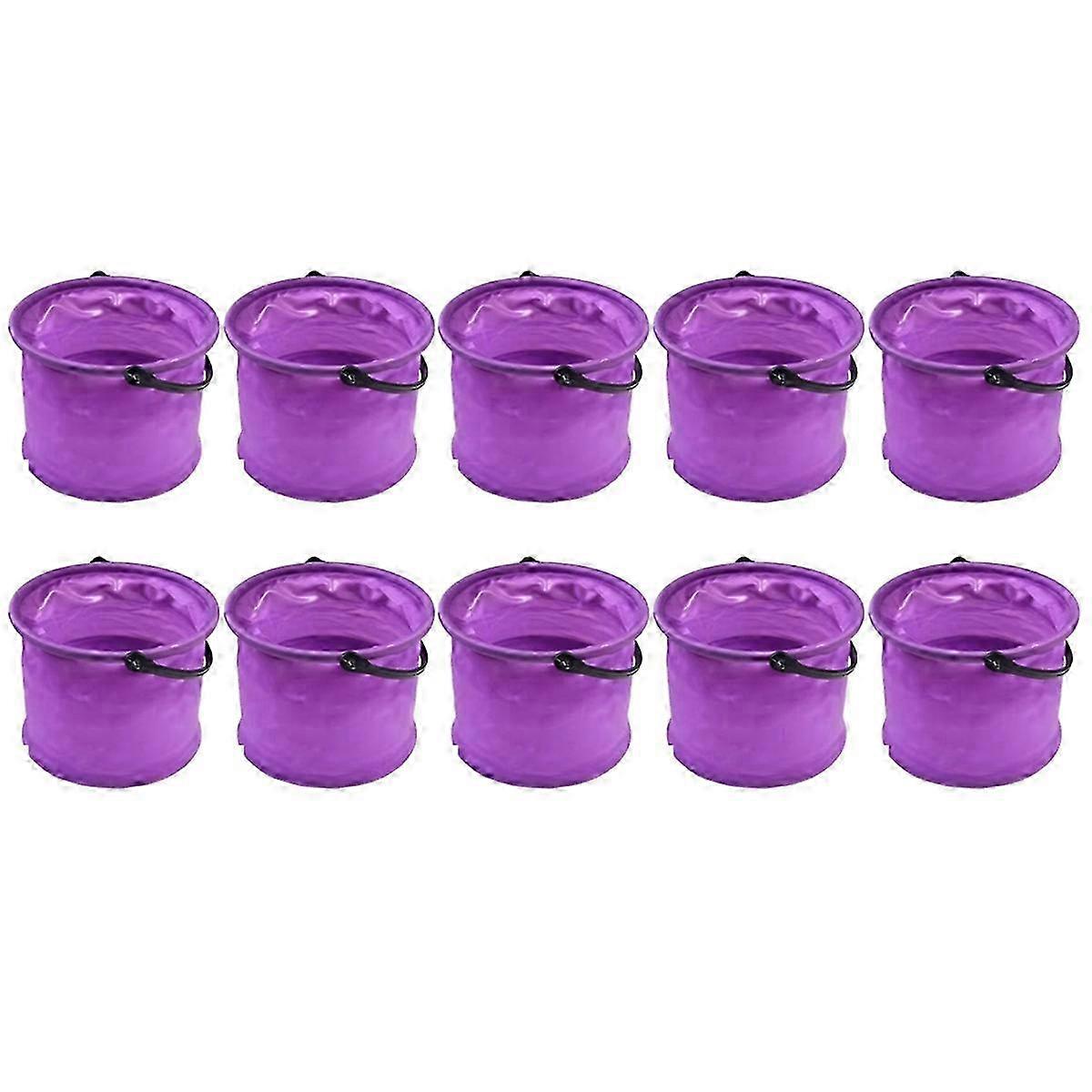Portable Purple Folding Fishing Bucket - Collapsible and Lightweight Design for Easy Storage and Transport