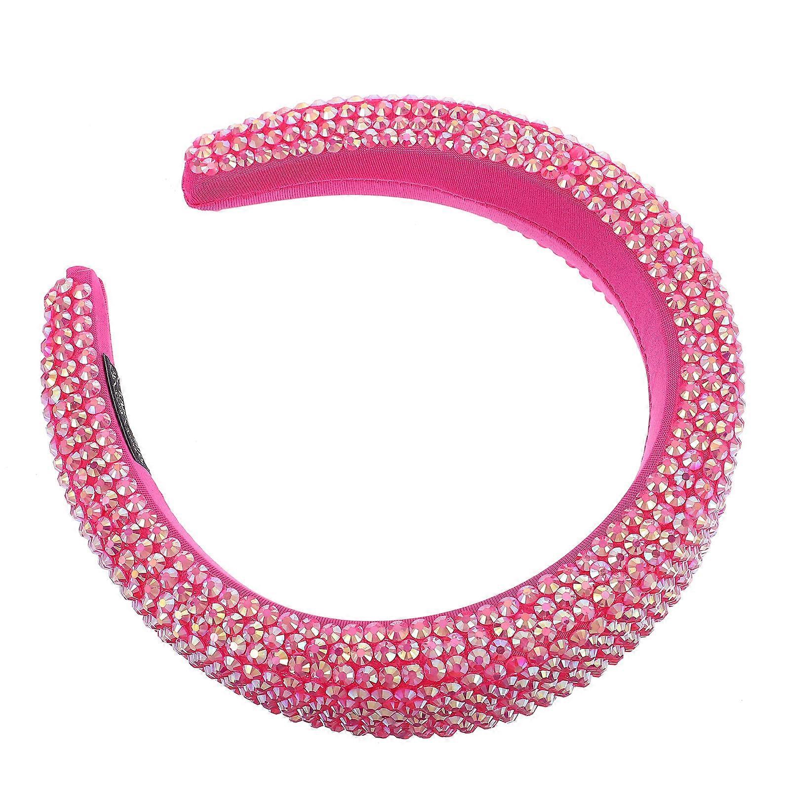 Wide Crystal Headband Festive Atmosphere Sweat Absorbent Cloth 17x15.5cm 1Set