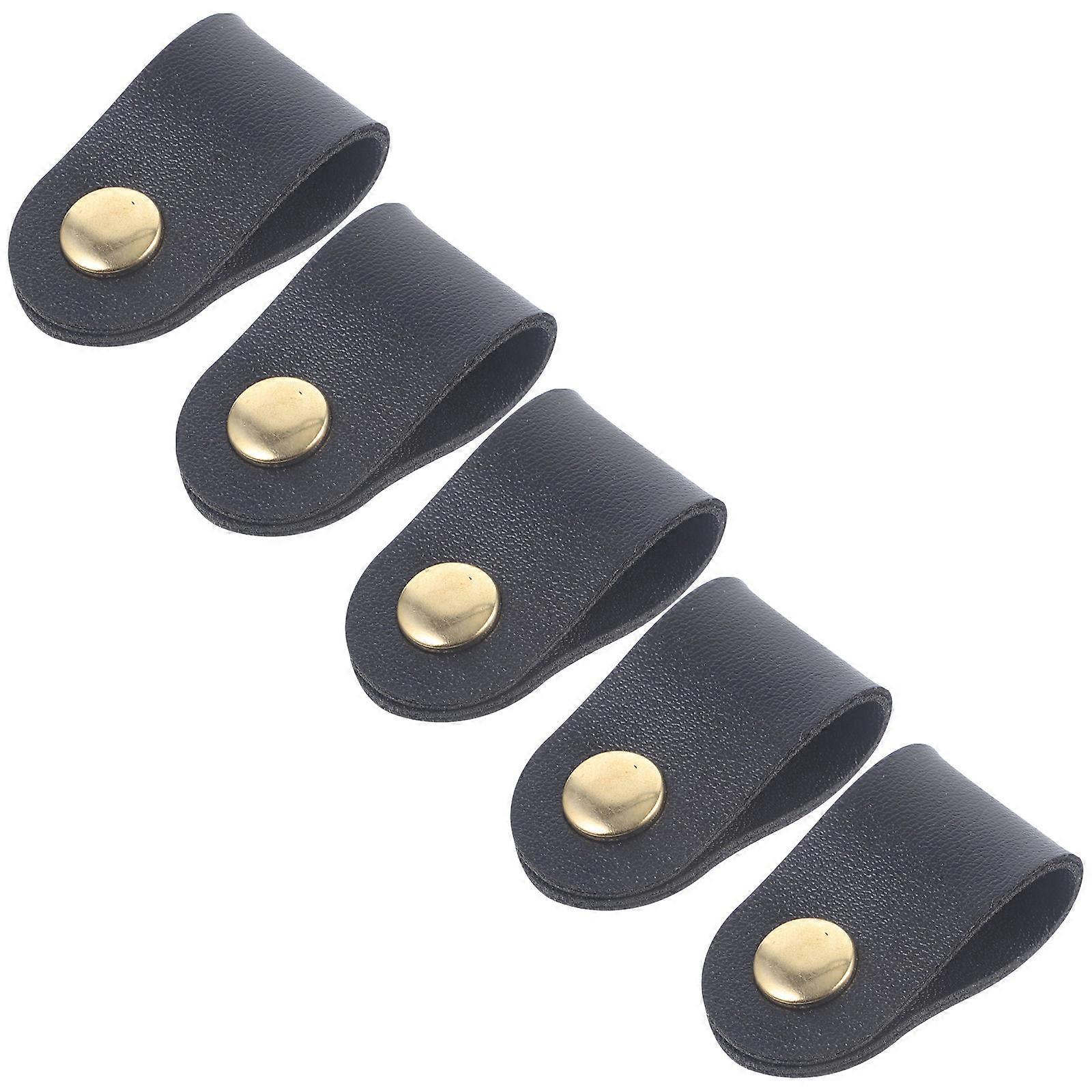 Cable Winder For Storage Cord Fixing Straps School 4x2cm Black Cable Management 5Pcs