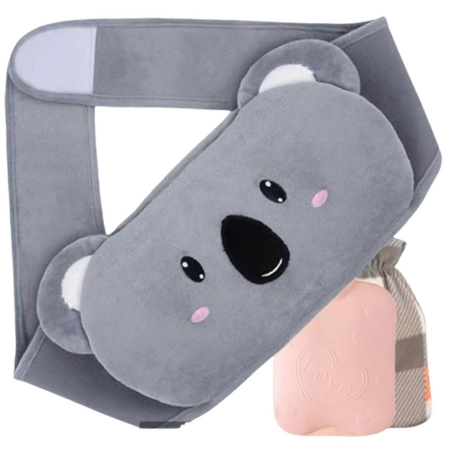 Refillable Plush Hot Water Bottle Belt, Three Piece Set (E, One Size)