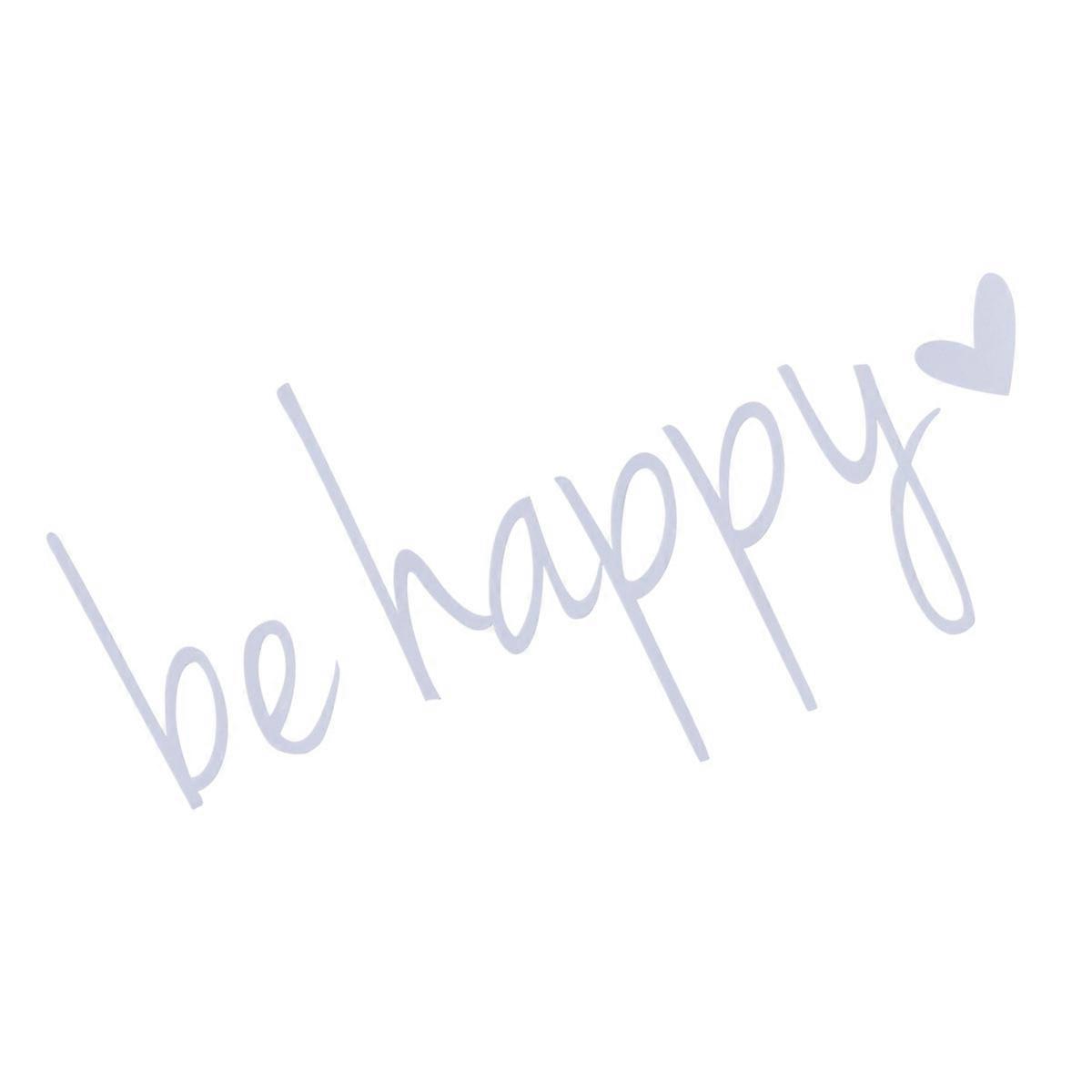 Driver Stickers Car Stickers Be Happy Decal Vinyl Sticker For Windows Walls Trucks Laptops White Heart Shaped Simple Design Personalization 1Set