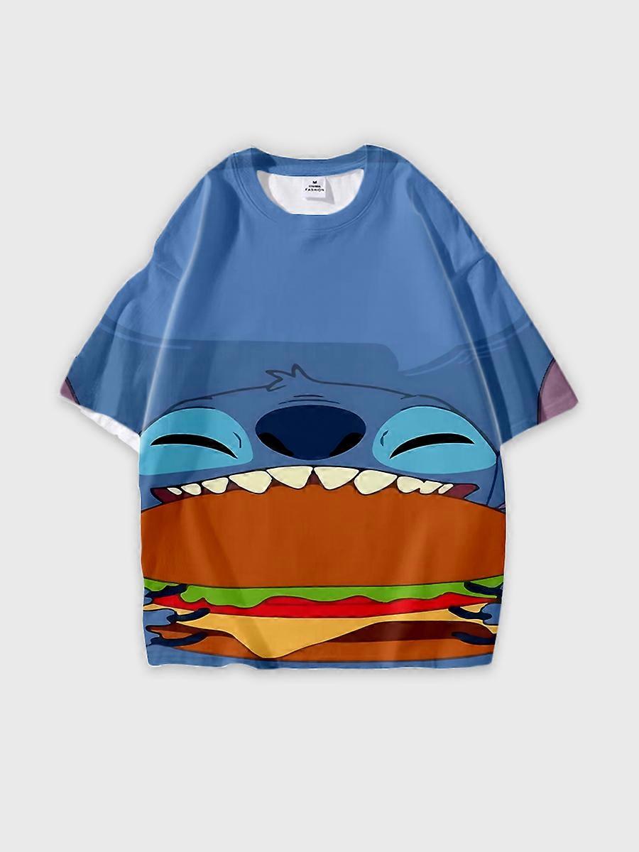 T-shirt round neck Cartoon Pattern loose short sleeve D623