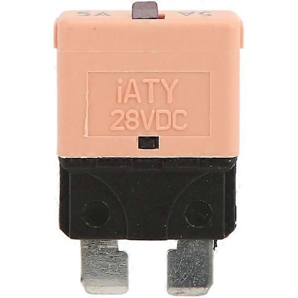 Universal Manual Resettable Blade Fuse 5A Circuit Breaker 28V DC for Vehicle Low Voltage Yachts Ships