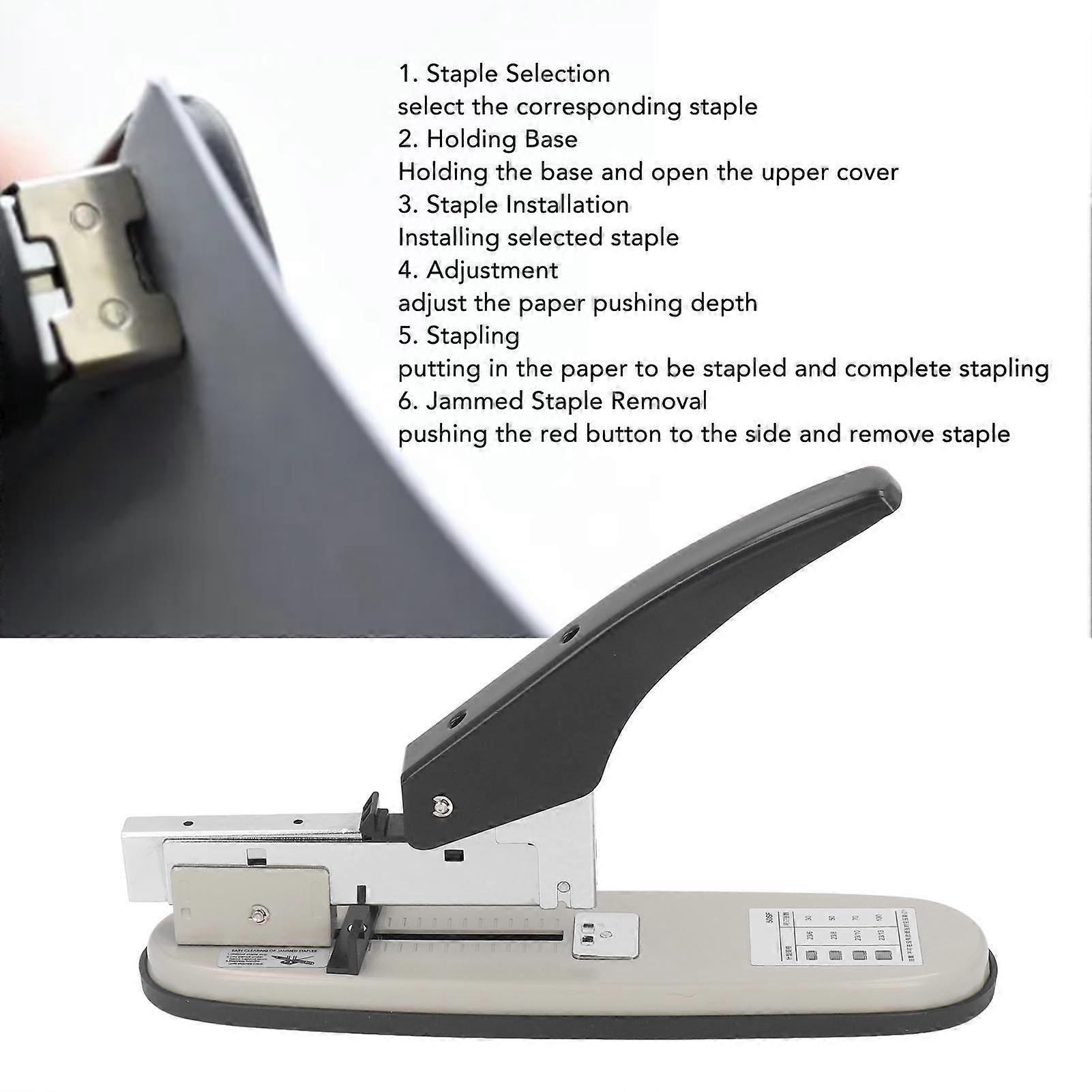 Large Stapler Effort Saving Steel Anti Slip Ergonomic Easy Operation 100 Sheets Capacity Desk Stapler for Family Office