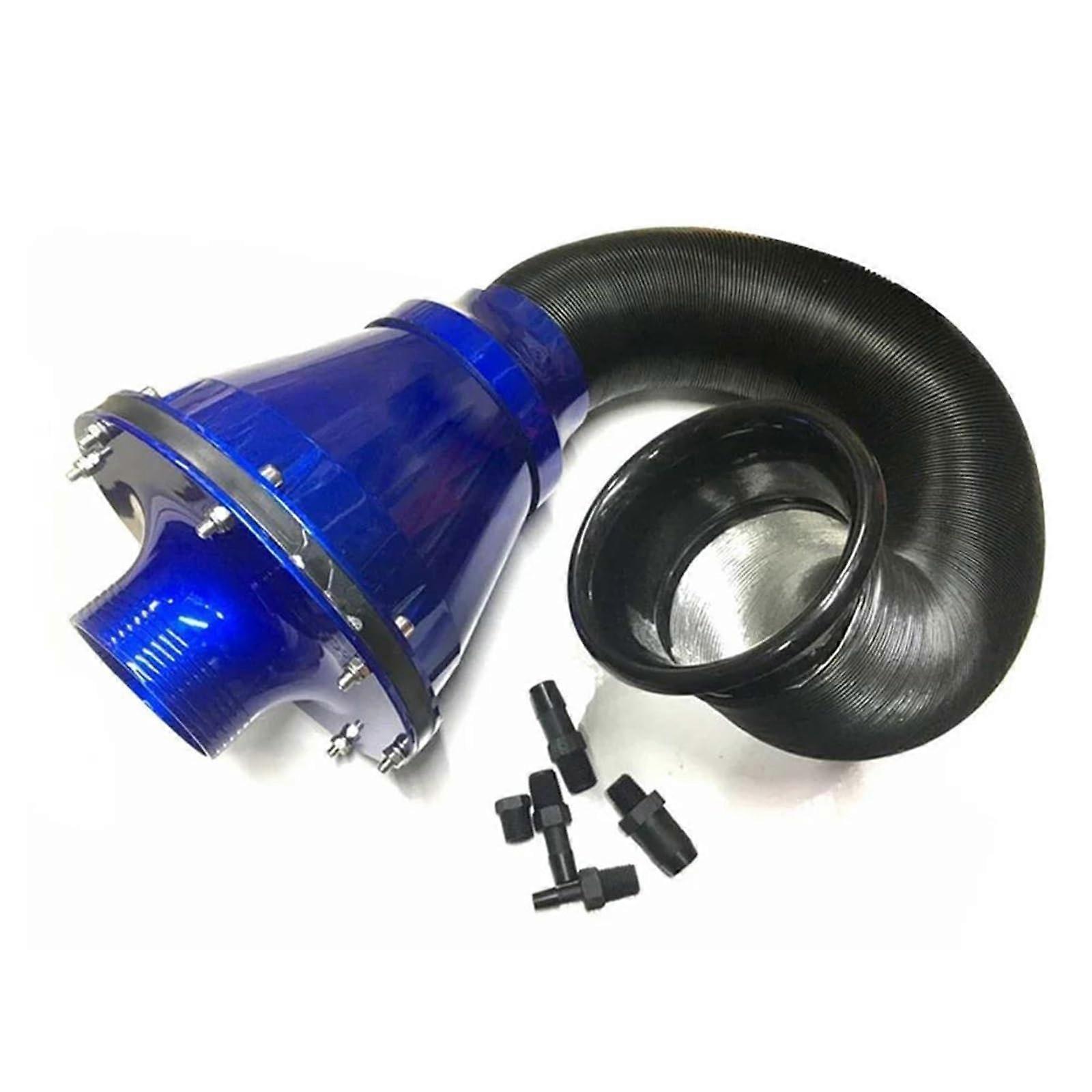 Air intake pipe 1 set 76mm air filter mushroom head 3 inch filter car SUV cold air intake (Color: Blue)