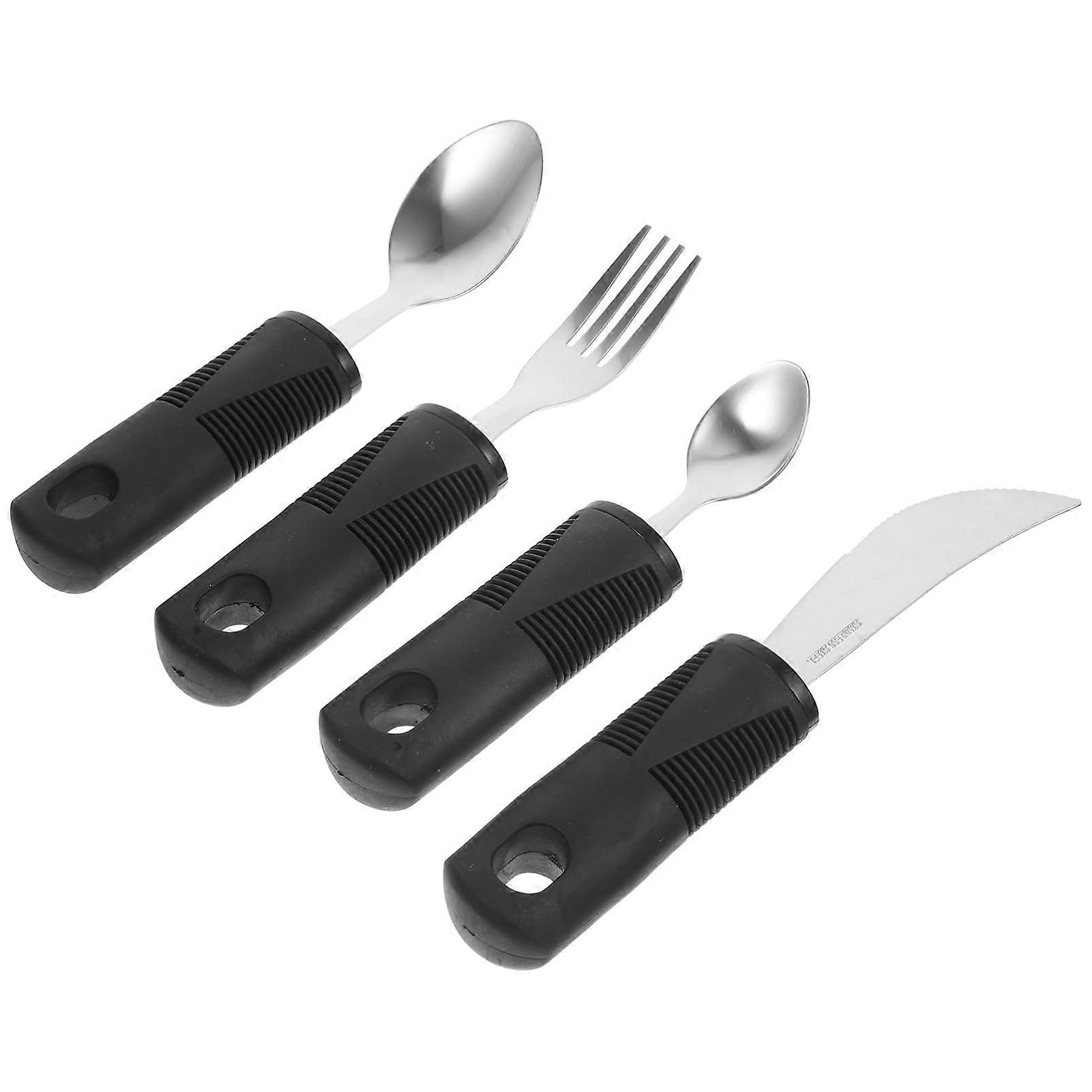 Adaptive Eating Utensils for Seniors – NonSlip and AntiTremor Cutlery Set with Ergonomic Design for Easy Use by Elderly Individuals